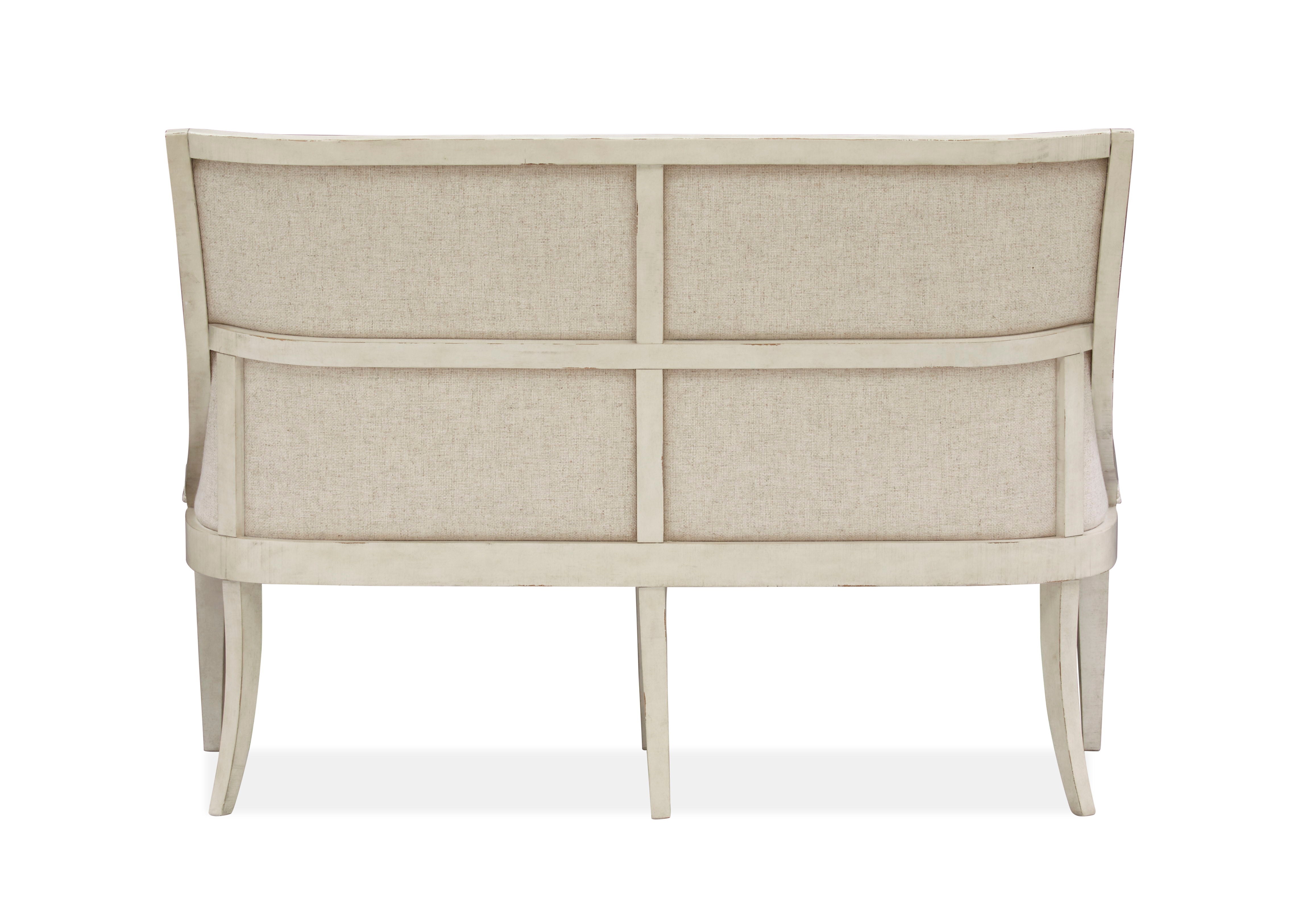 Newport - Bench With Upholstered Seat & Back - Alabaster