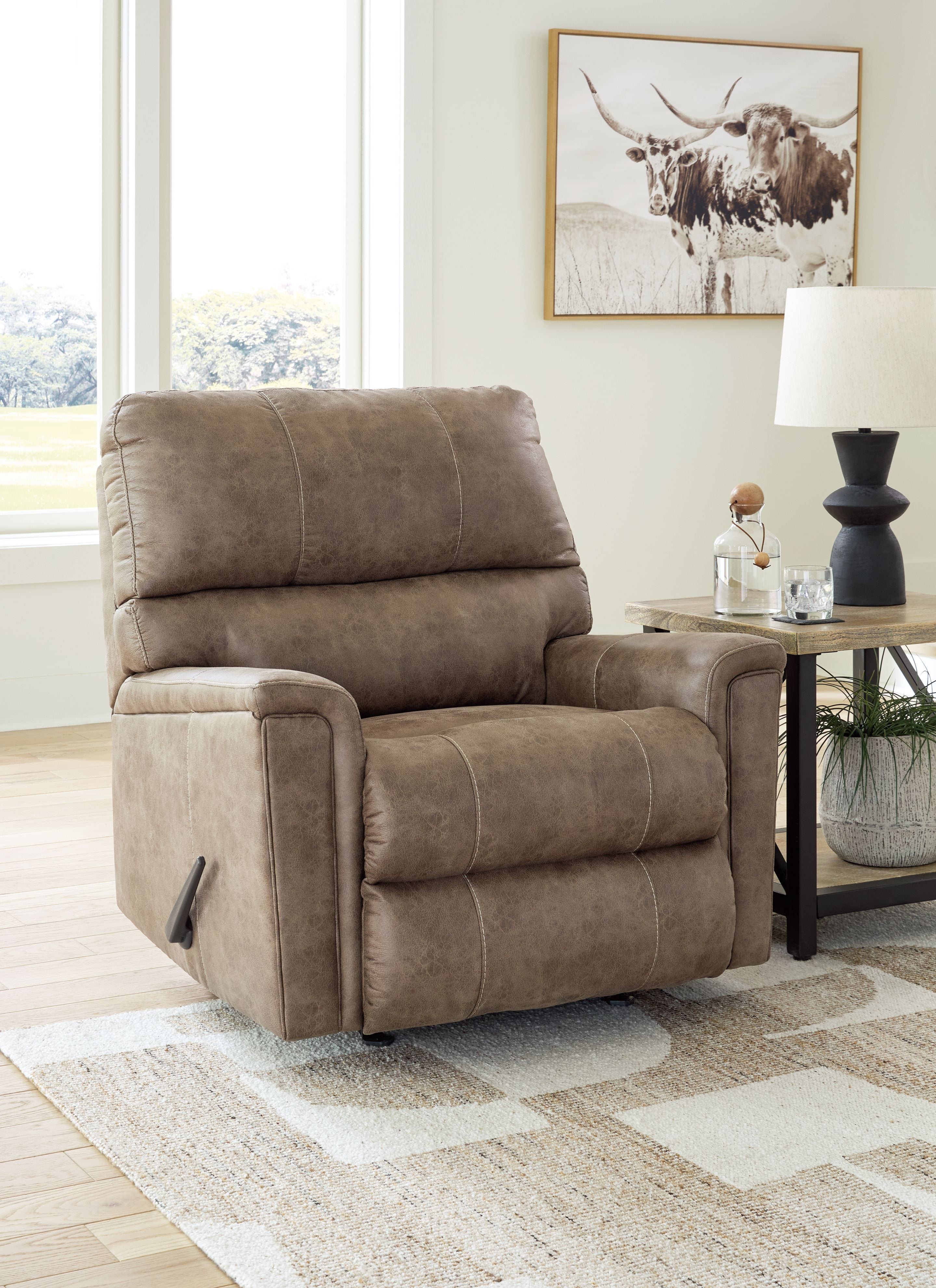 Navi - Fossil - Rocker Recliner - Faux Leather