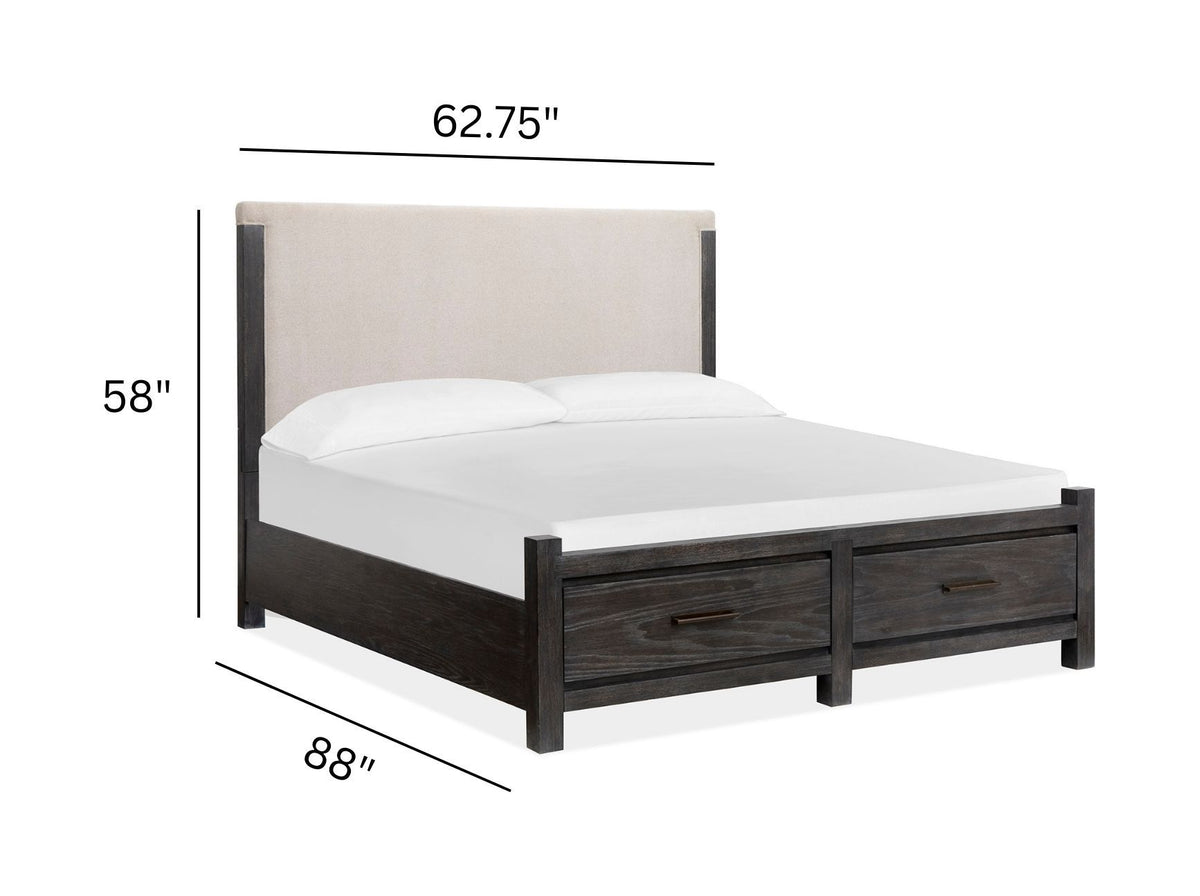 Plum Creek - Upholstered Panel Storage Bed