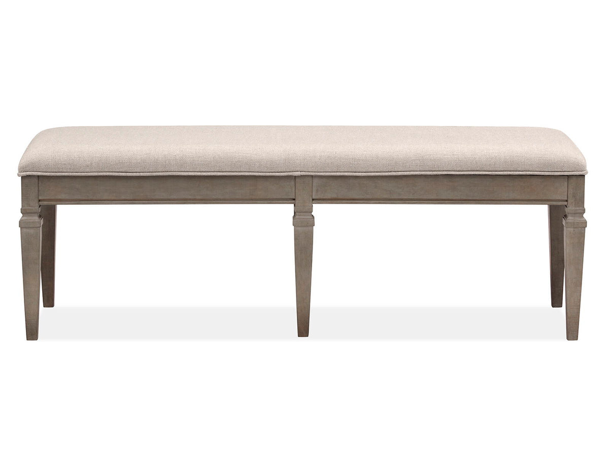 Lancaster - Bench With Upholstered Seat - Dovetail Gray