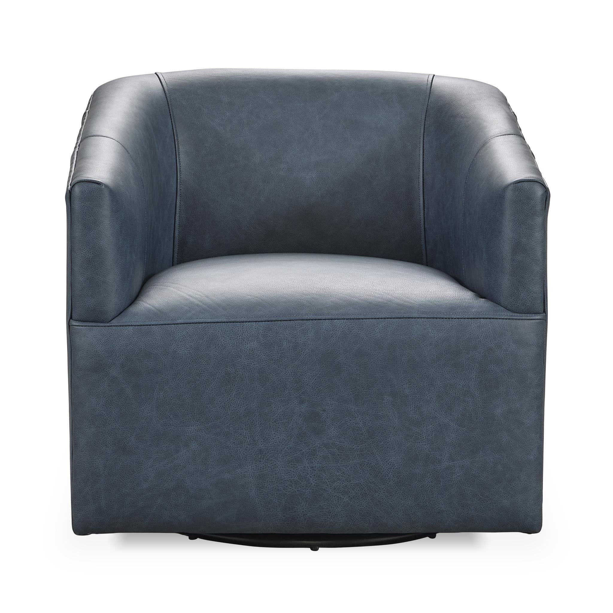 Vernon - Top Grain Leather Swivel Chair El Paso