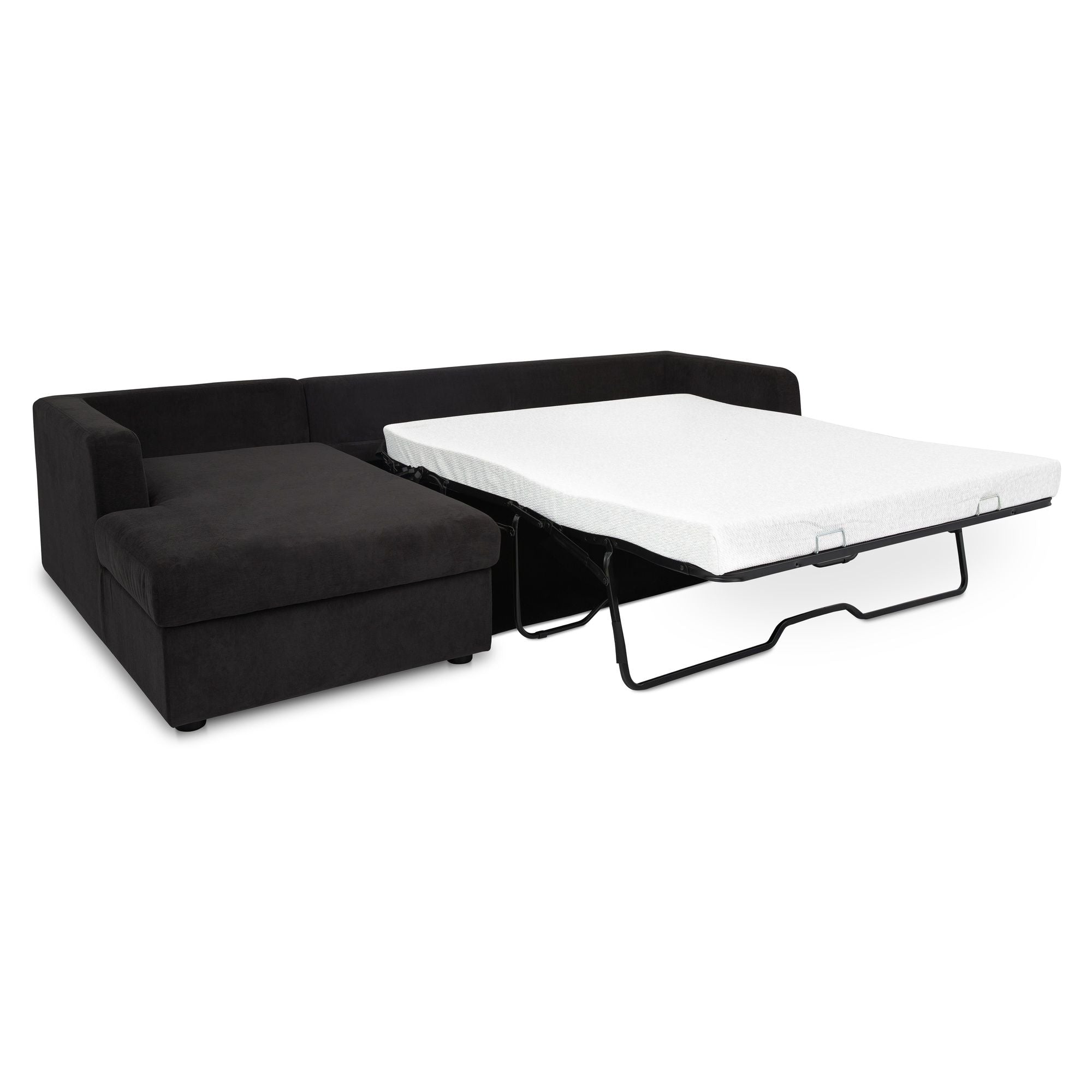 Burrow - Sleeper Sectional With Left Storage Chaise - Black