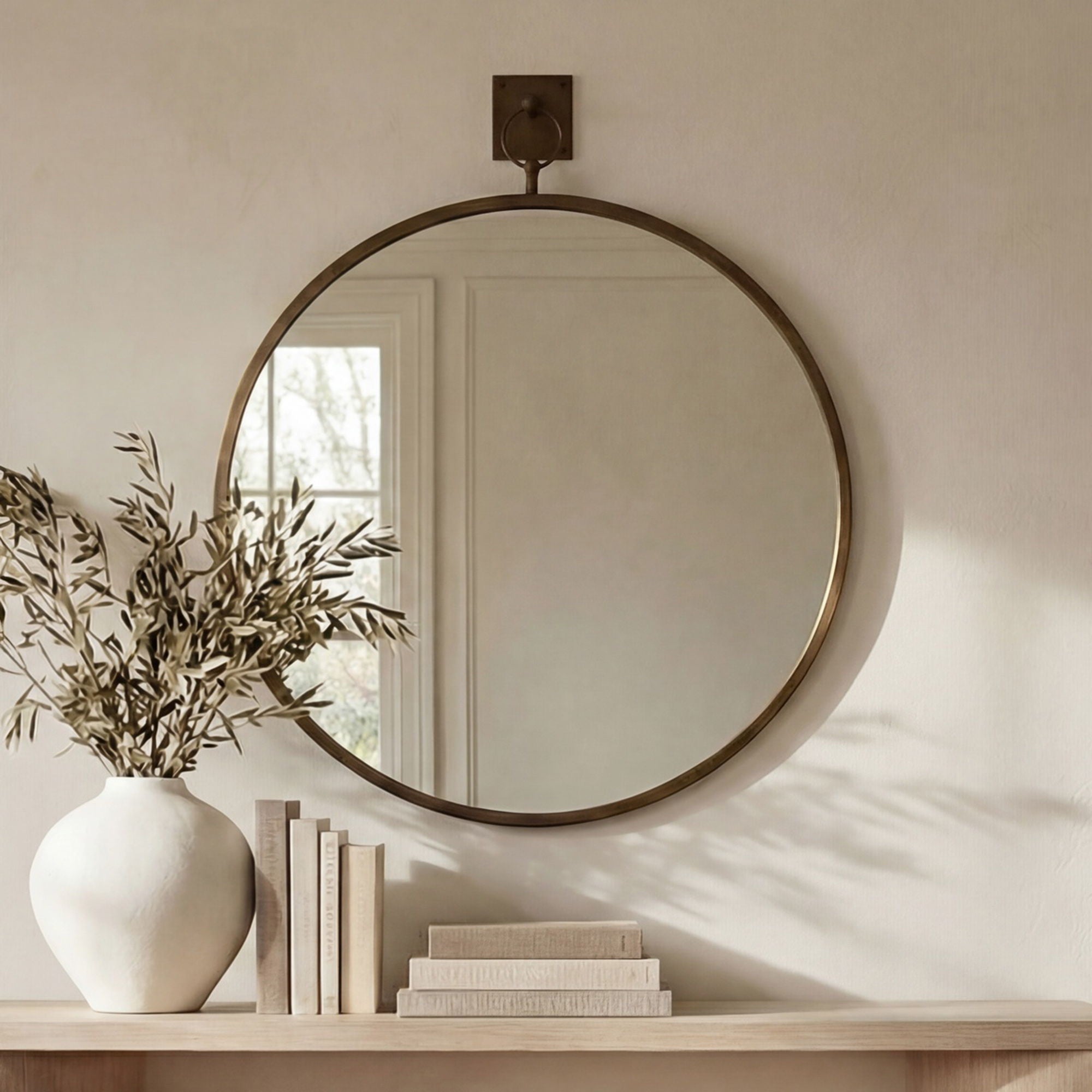 Cameo - Mirror - Aged Brass