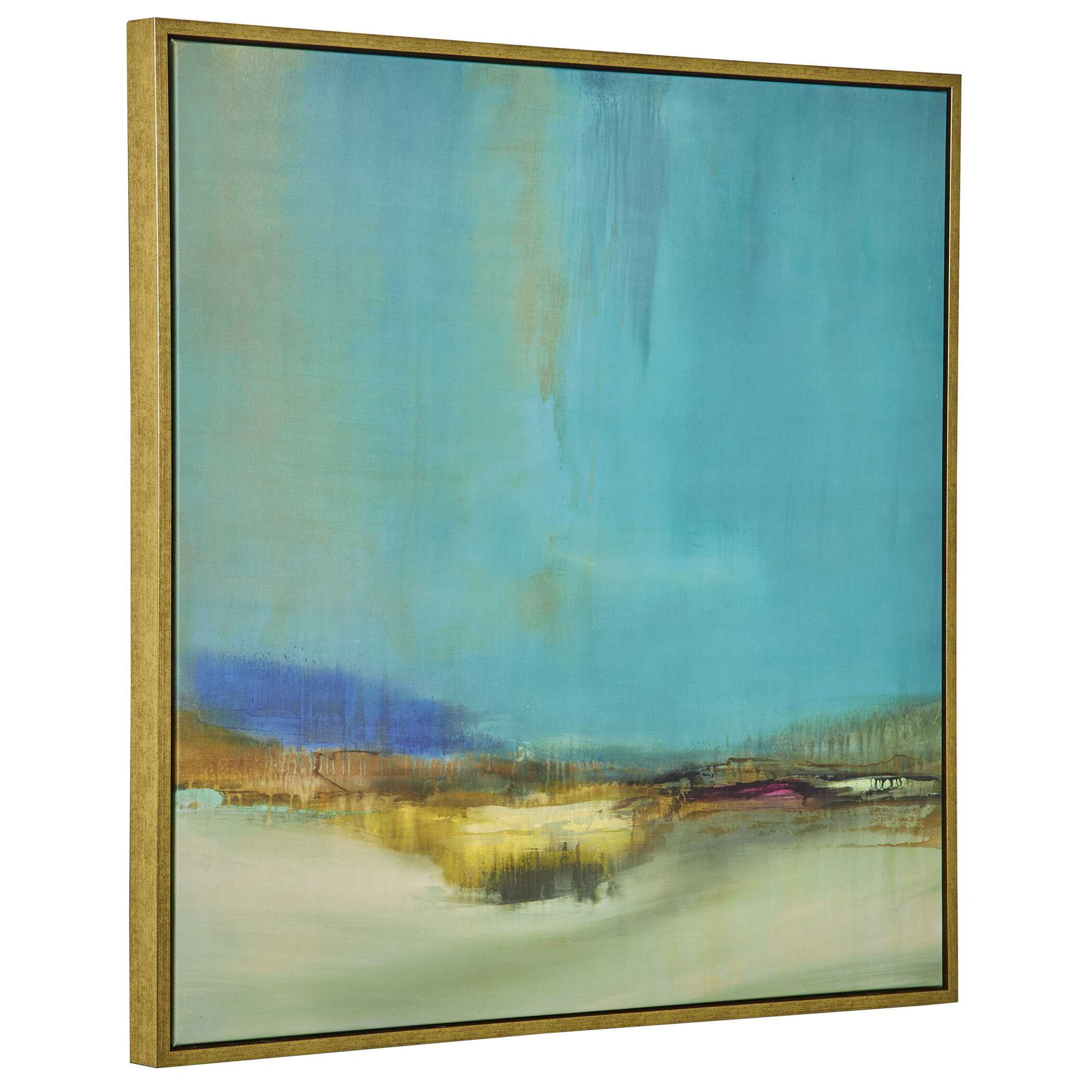 Bowery Framed Canvas Art - Light Blue