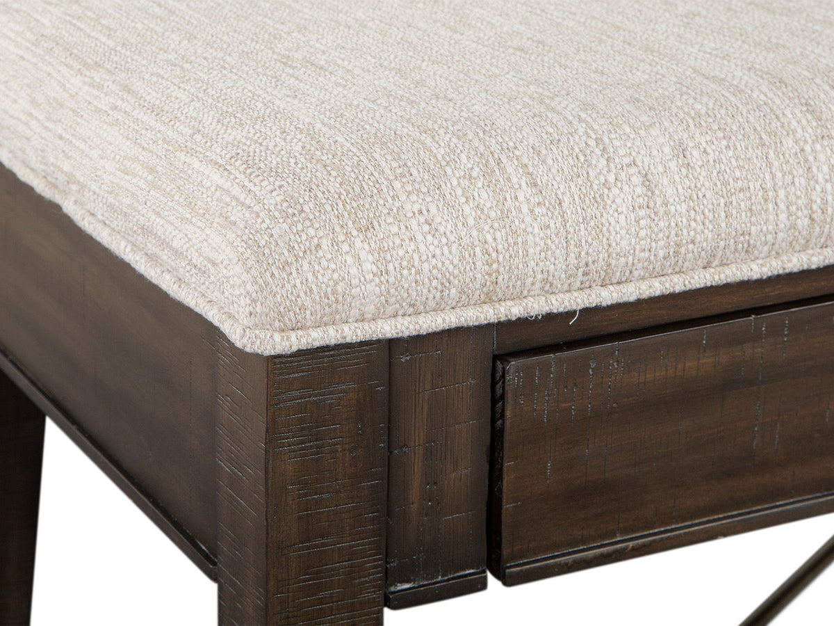 Westley Falls - Bench With Upholstered Seat - Graphite