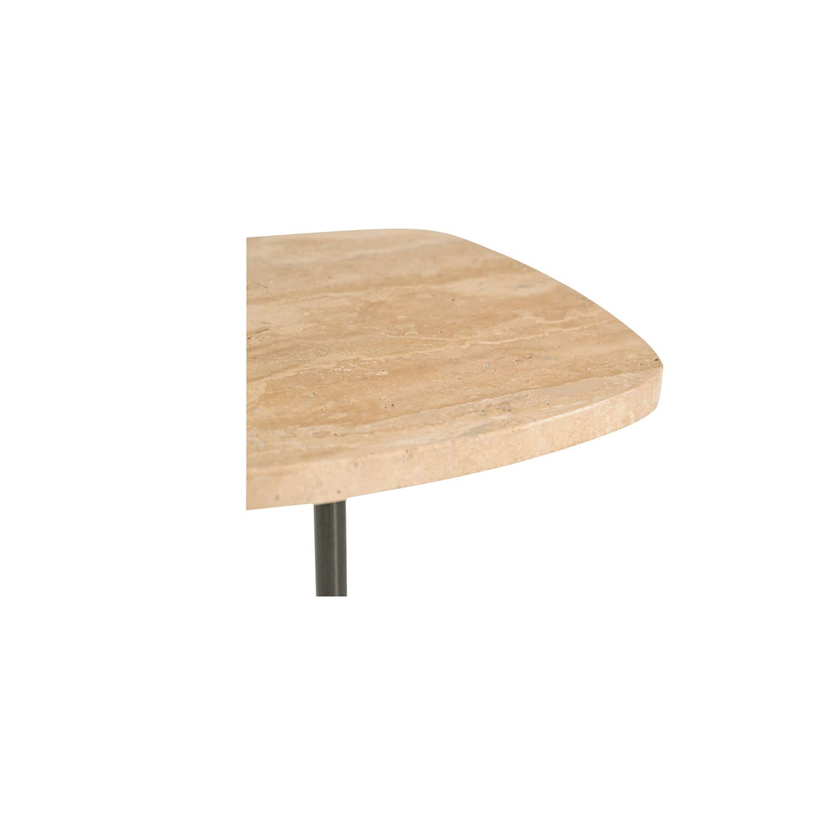 Caro - Side Table Travertine - Beige / Dark Gray
