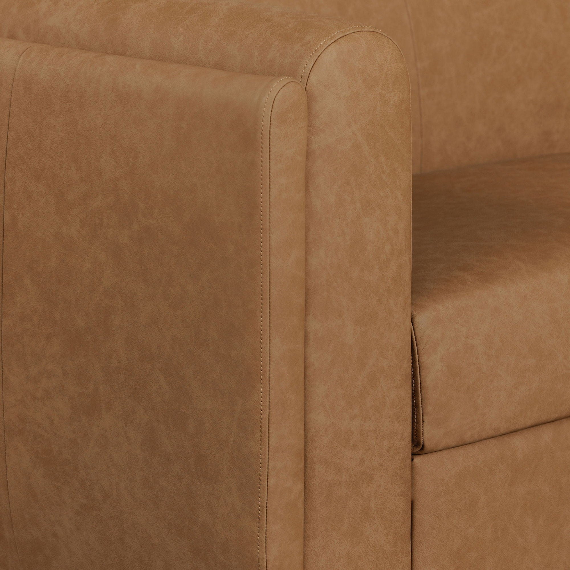 Alora - Leather Sofa - Tan