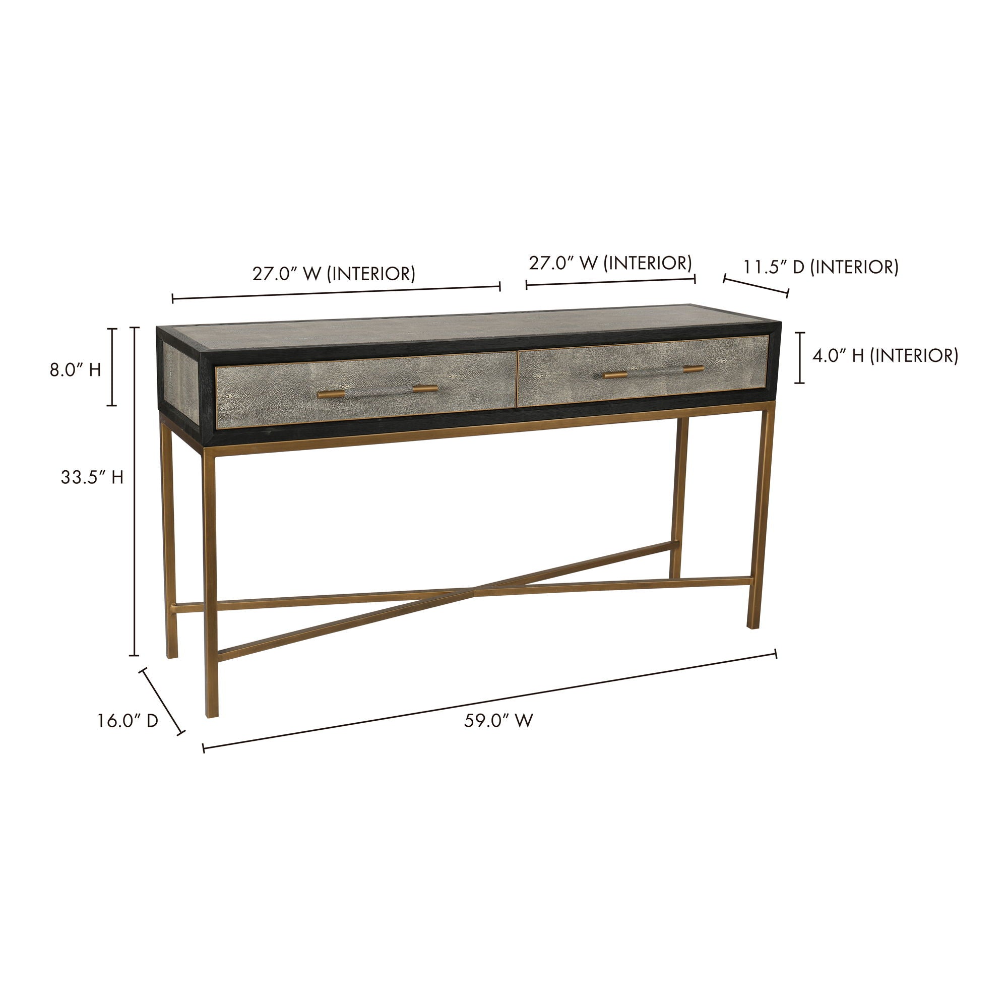 Mako - Console Table - Gray
