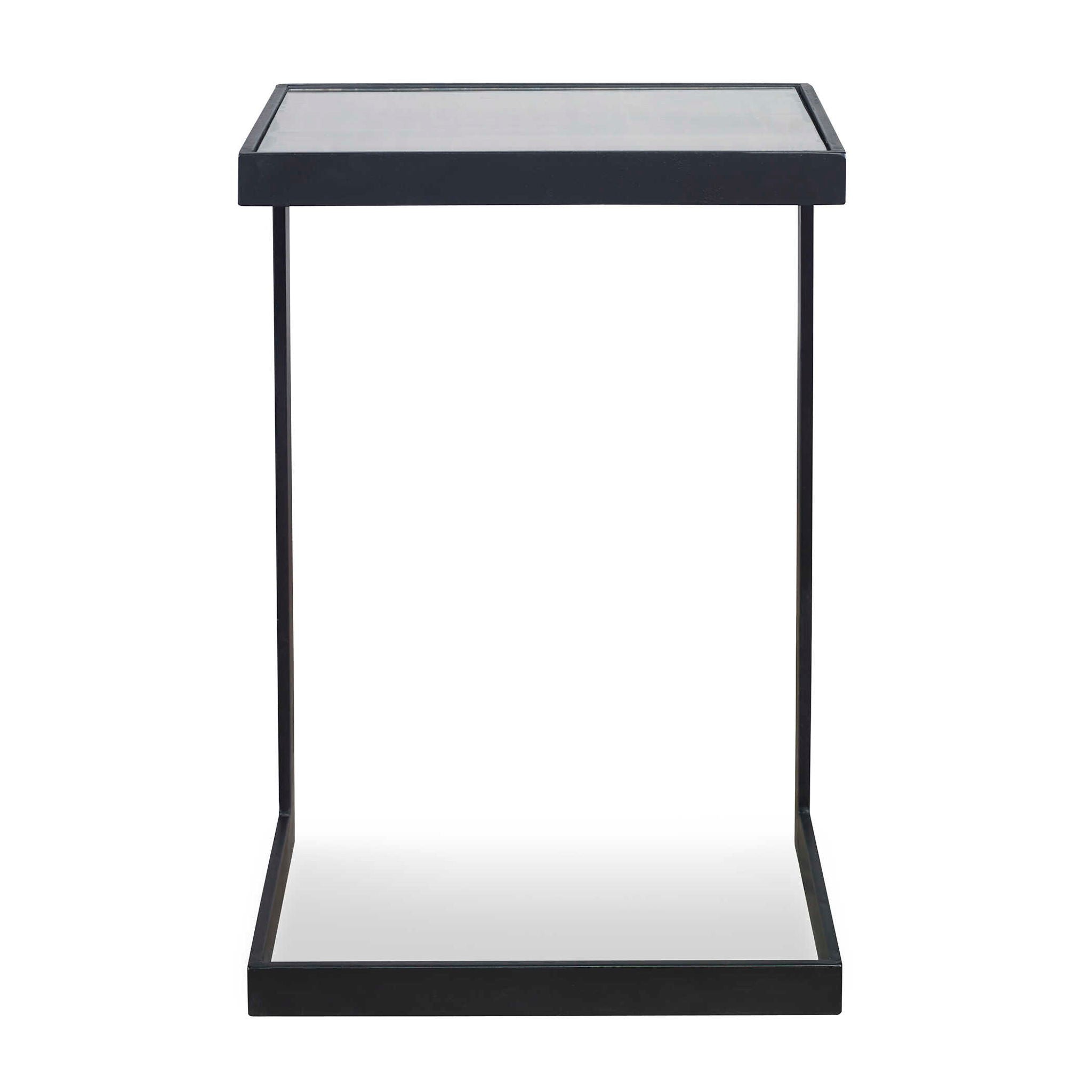 Windell - Cantilever Accent Table - Black & Pearl Silver