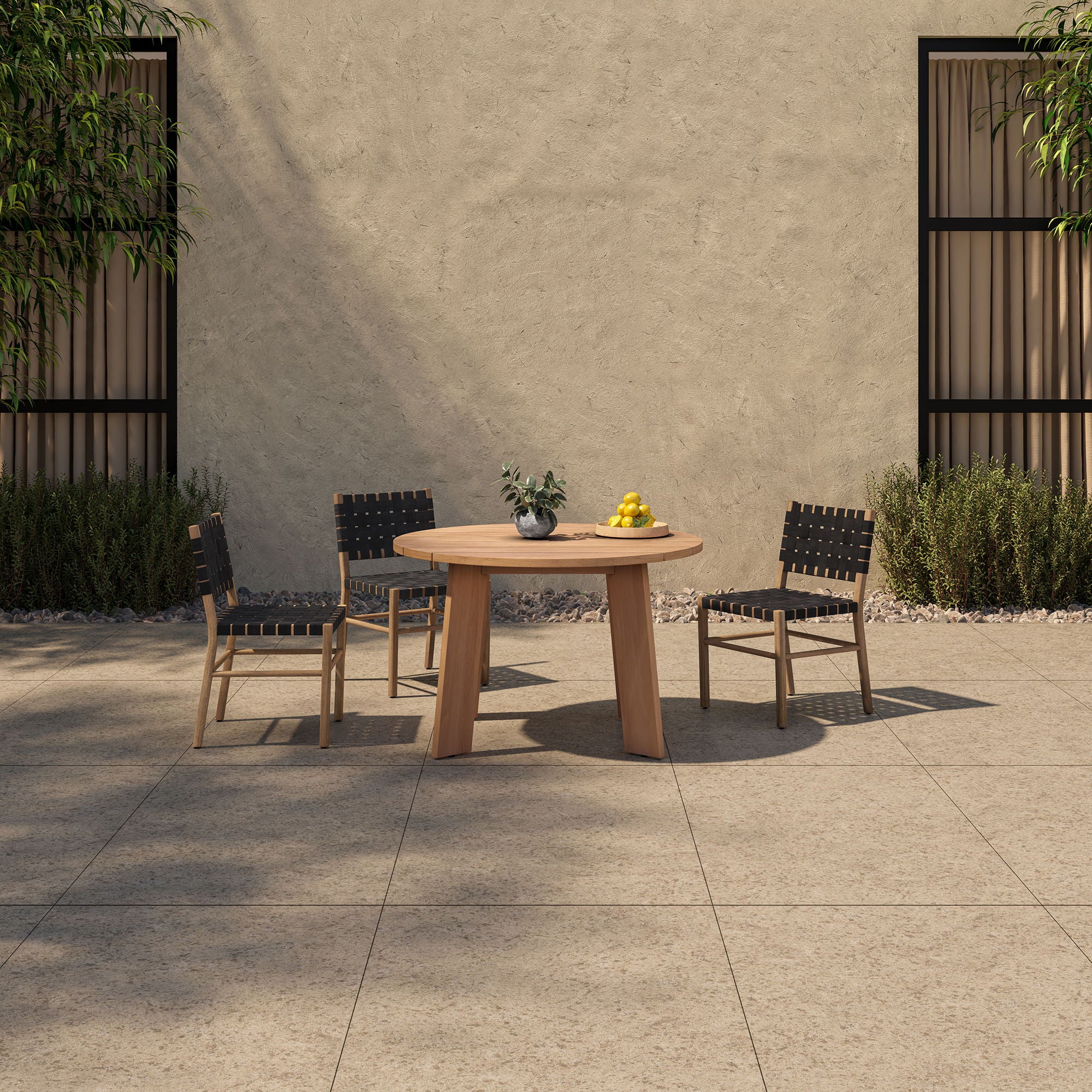 Delta - Round Outdoor Dining Table - Natural
