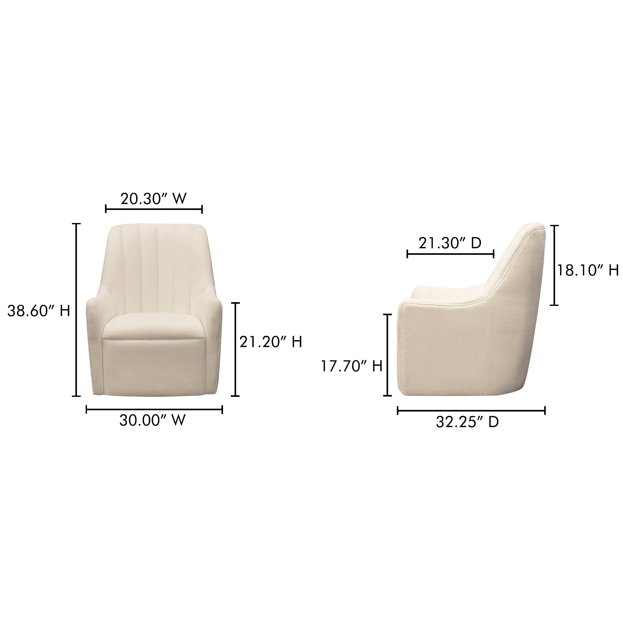Bowie - Swivel Chair - White