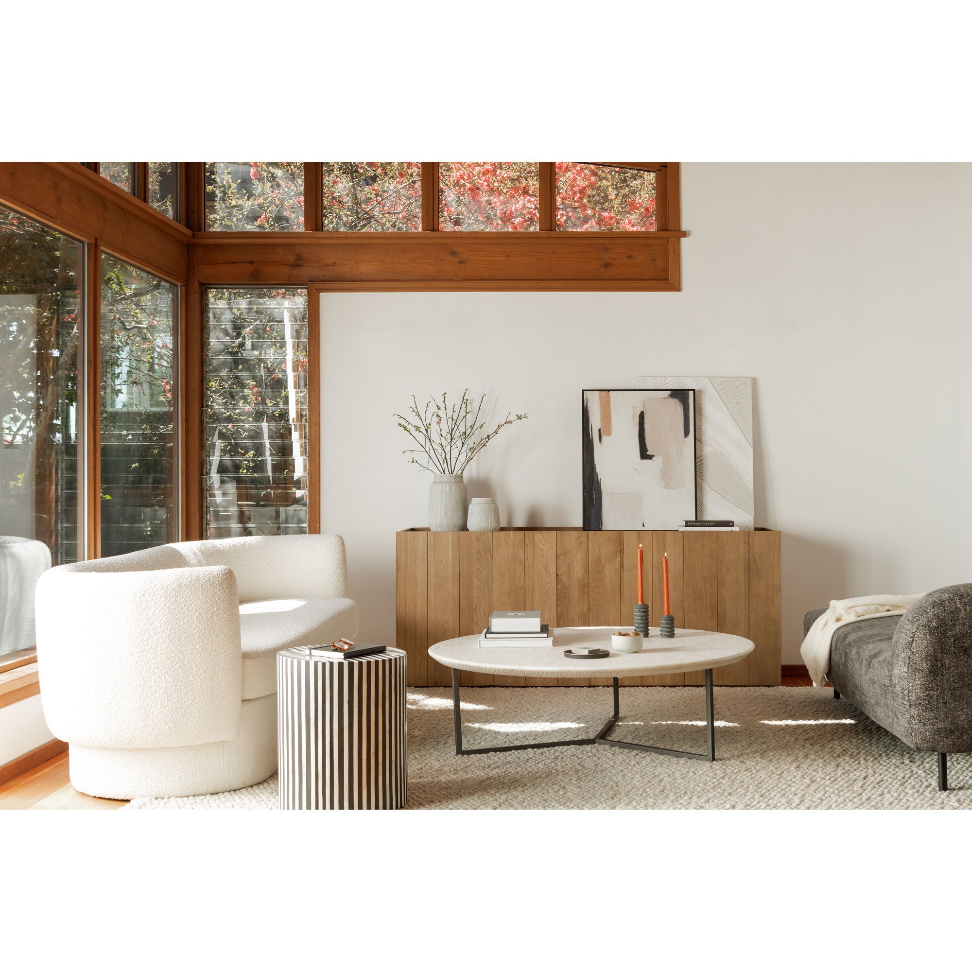 Chloe - Marble Coffee Table - White