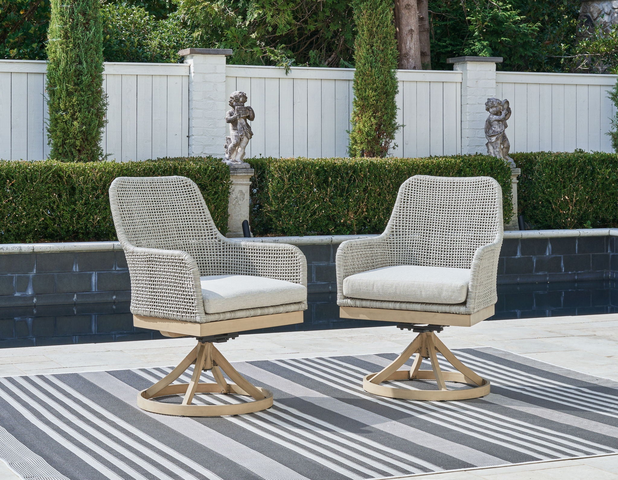 Seton Creek - Swivel Chair With Cushion (Set of 2) - Gray