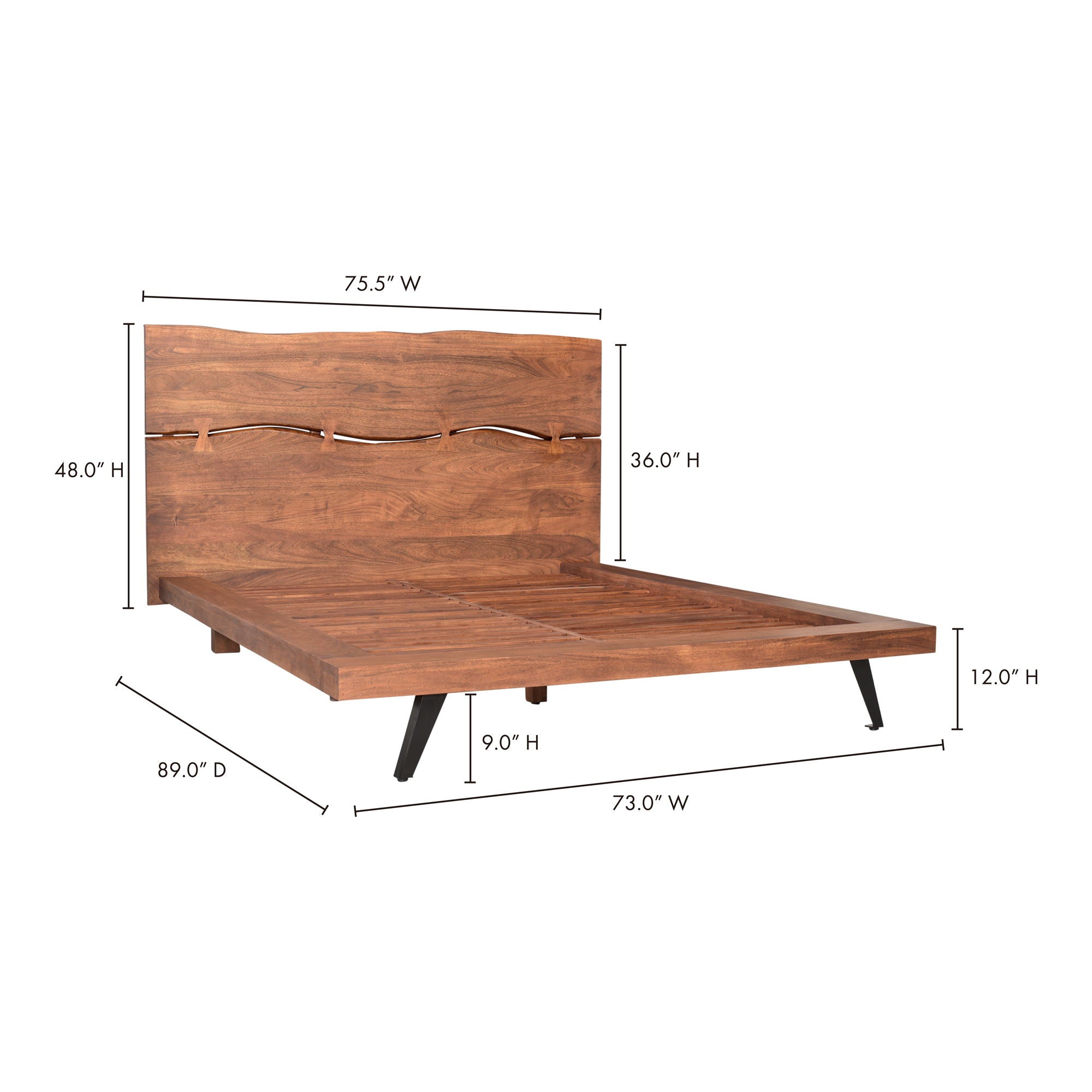 Madagascar - Queen Platform Bed - Light Brown