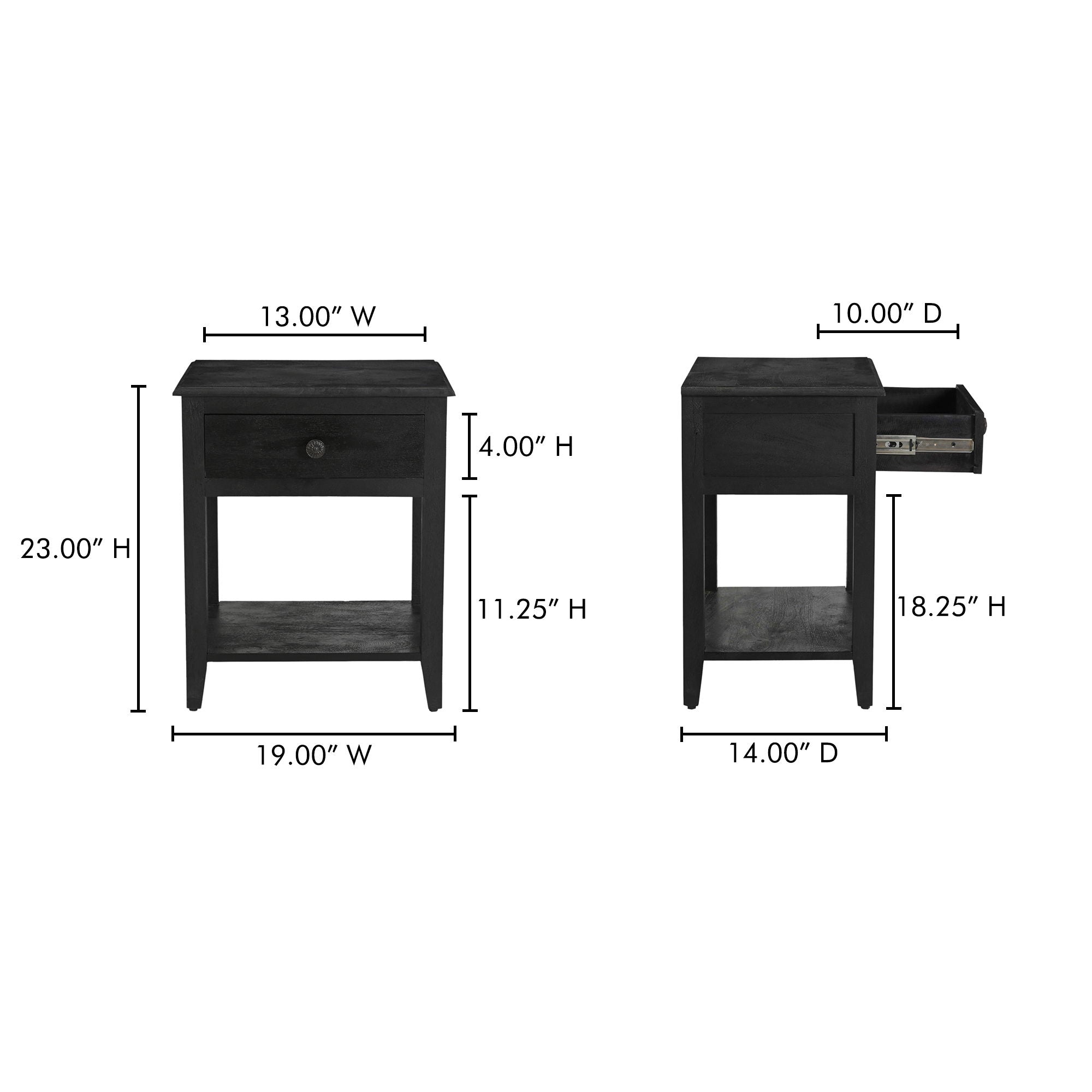 Corrine - Nightstand - Black