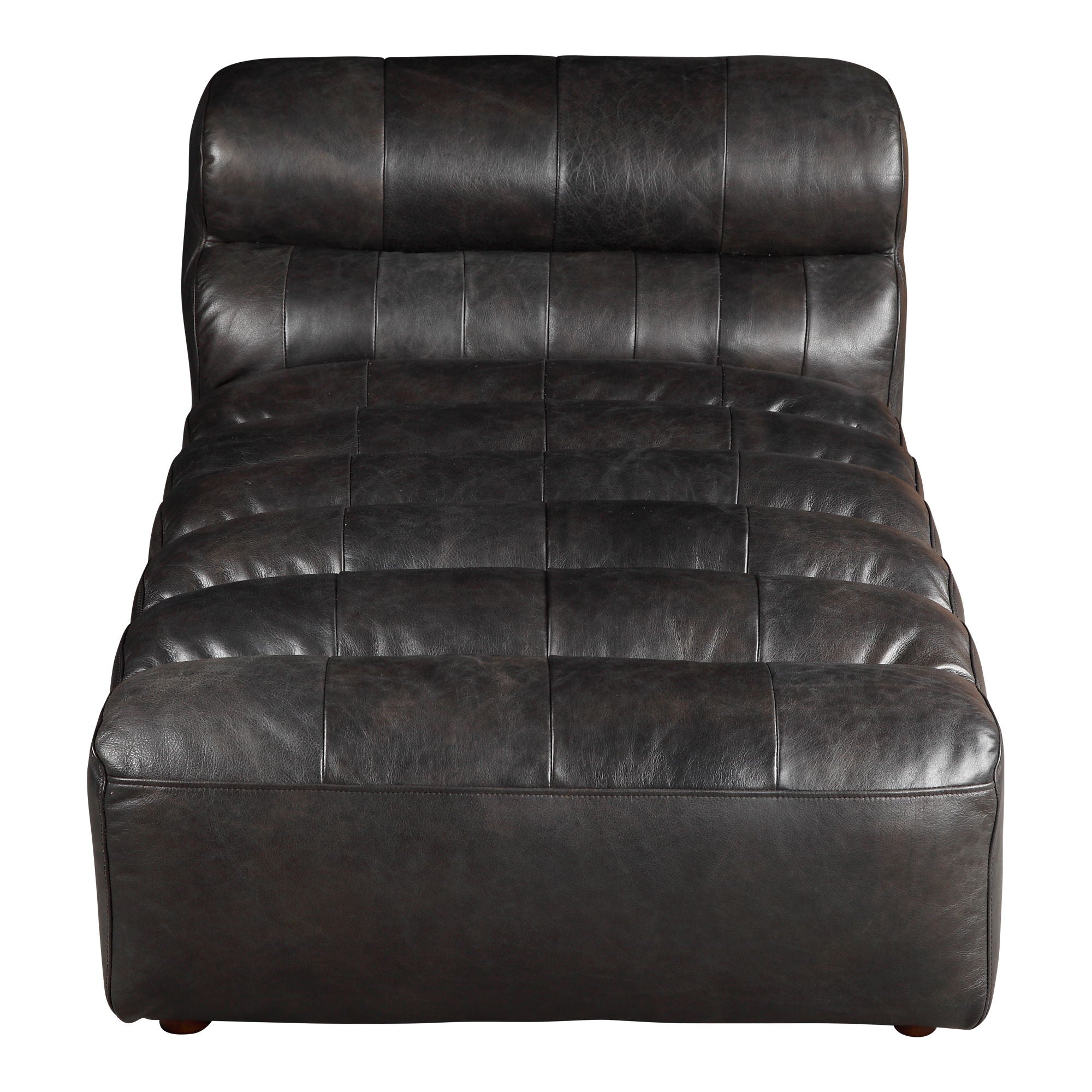 Ramsay - Leather Chaise - Black