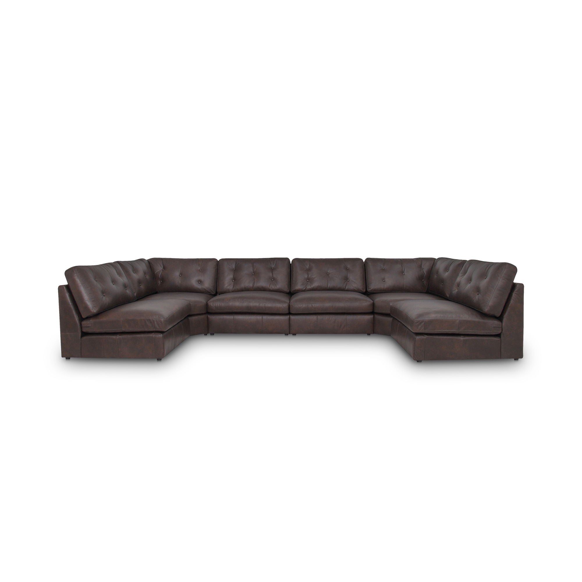 Thurlow - U Shaped Modular Armless Sectional  -  Espresso Brown