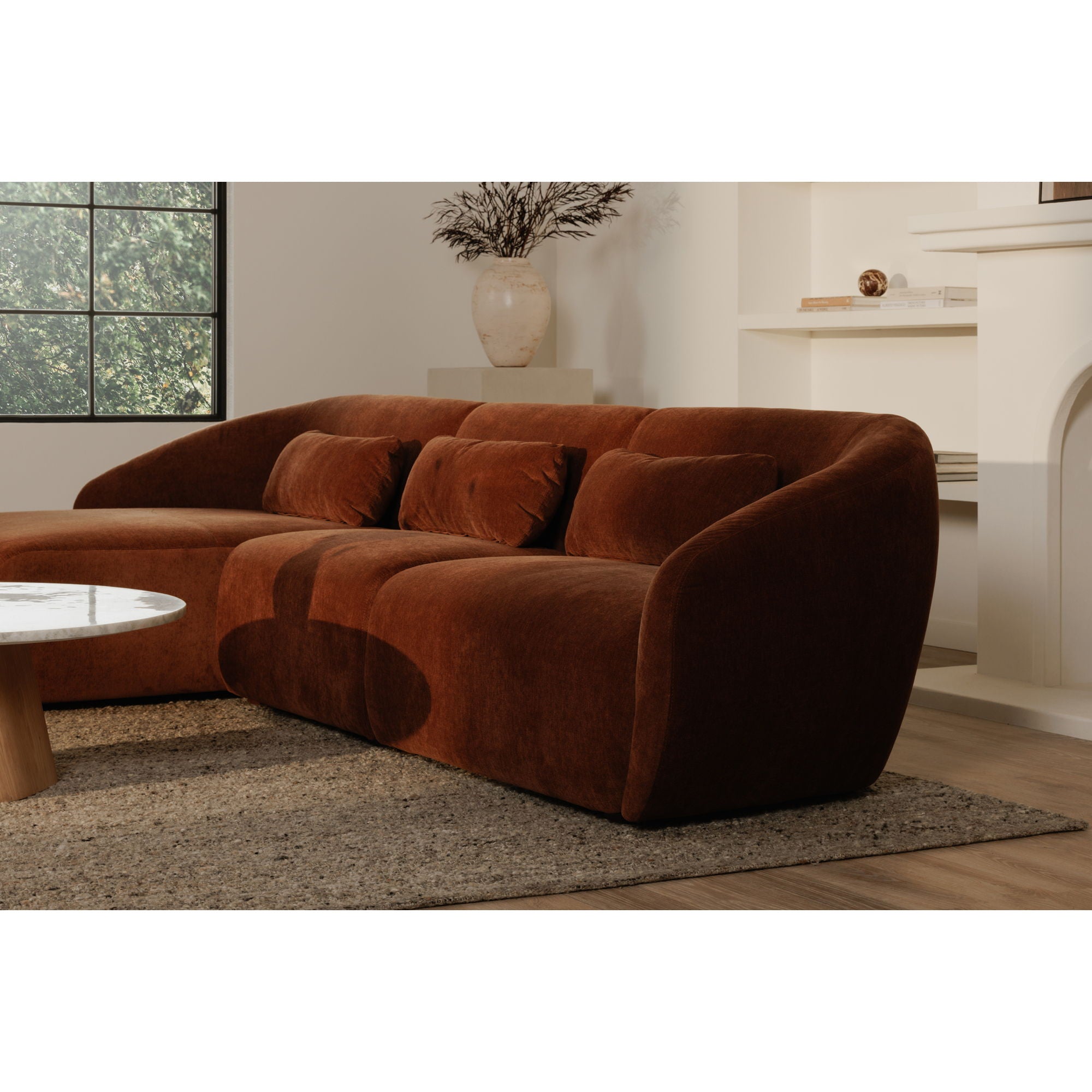 Amelia - Right Arm Facing Chaise - Chestnut