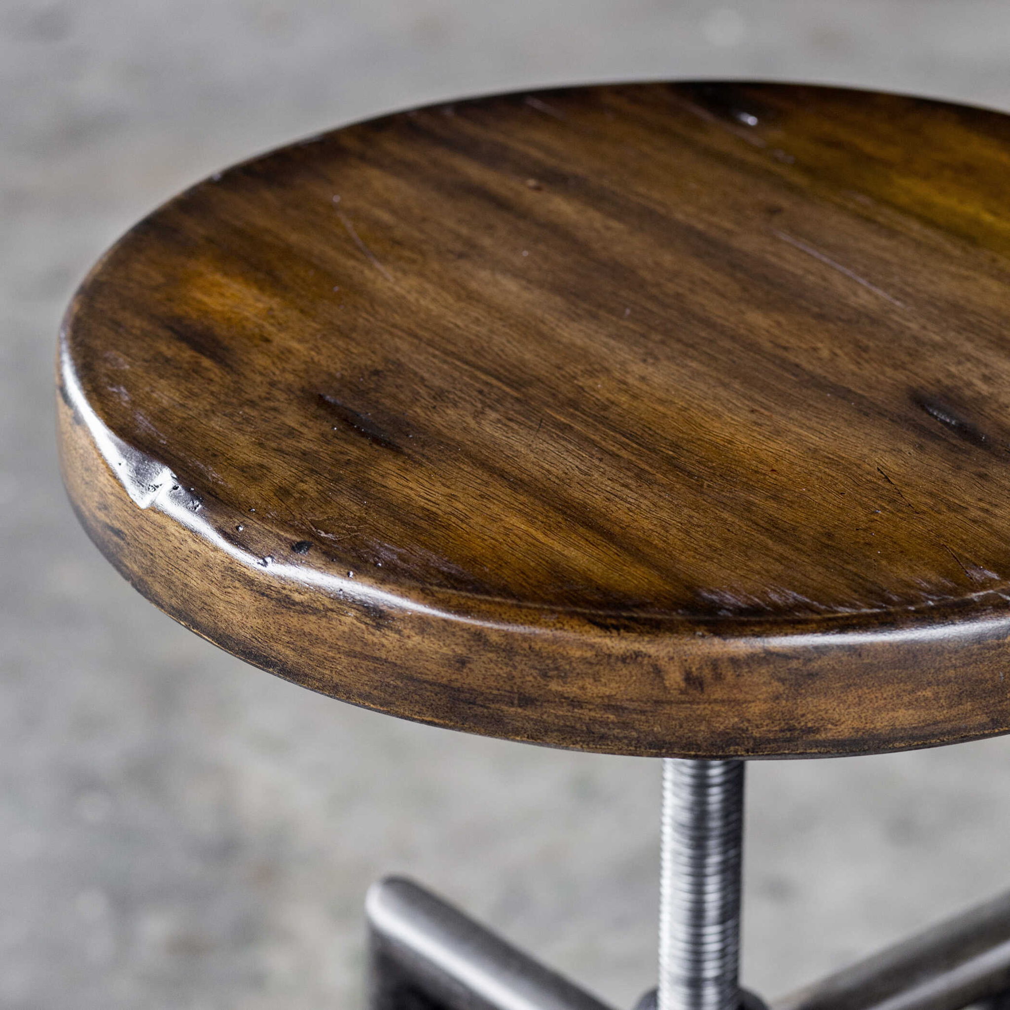 Westlyn - Industrial Bar Stool - Dark Brown & Black