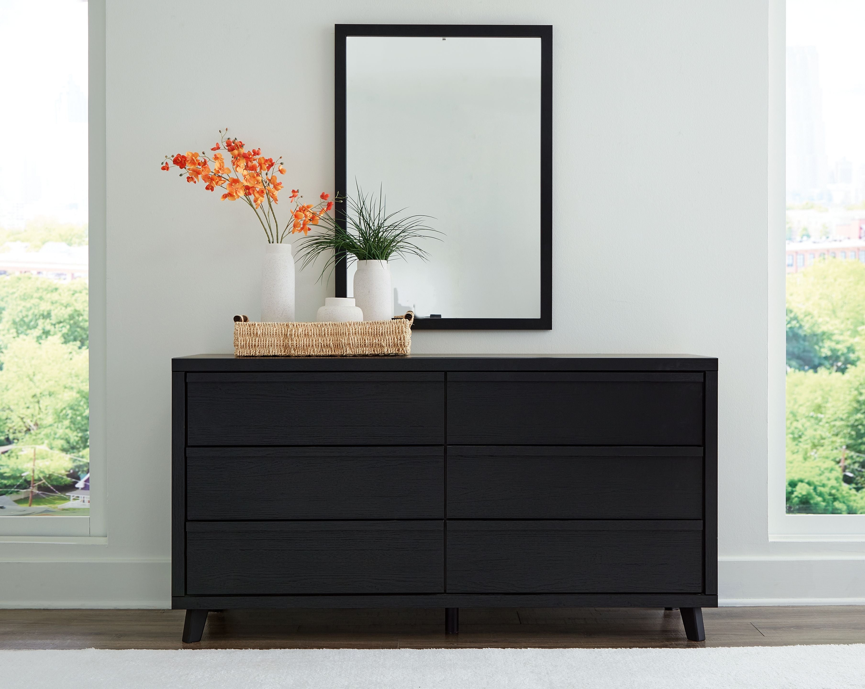 Danziar - Dresser And Mirror - Black Danziar - Dresser And Mirror - Black
