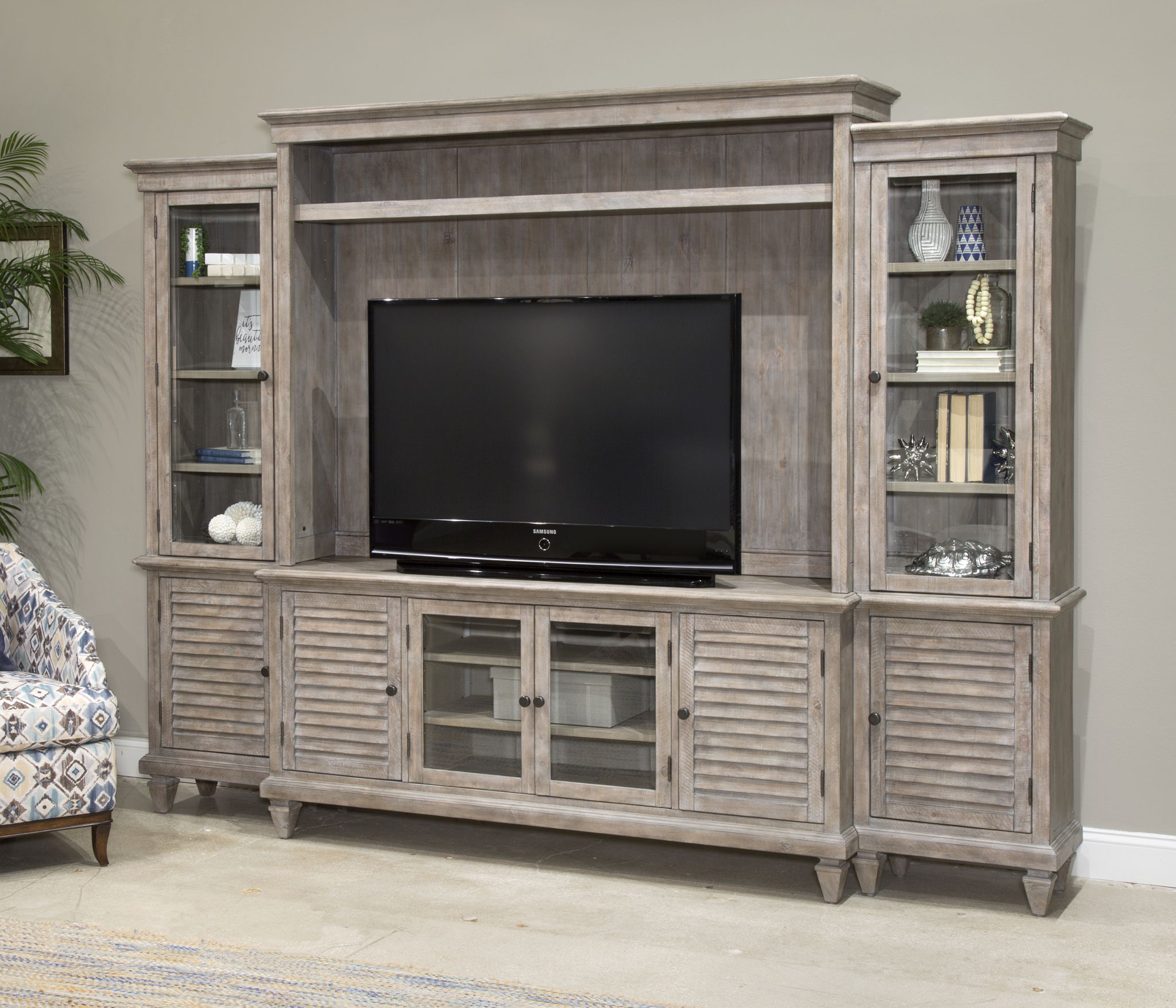 Calistoga - Rustic Entertainment Wall - Dovetail Gray