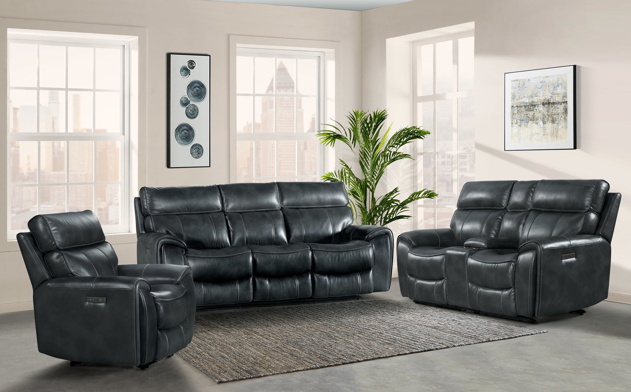 Summit - Dual-Power Sofa - Bolero Slate