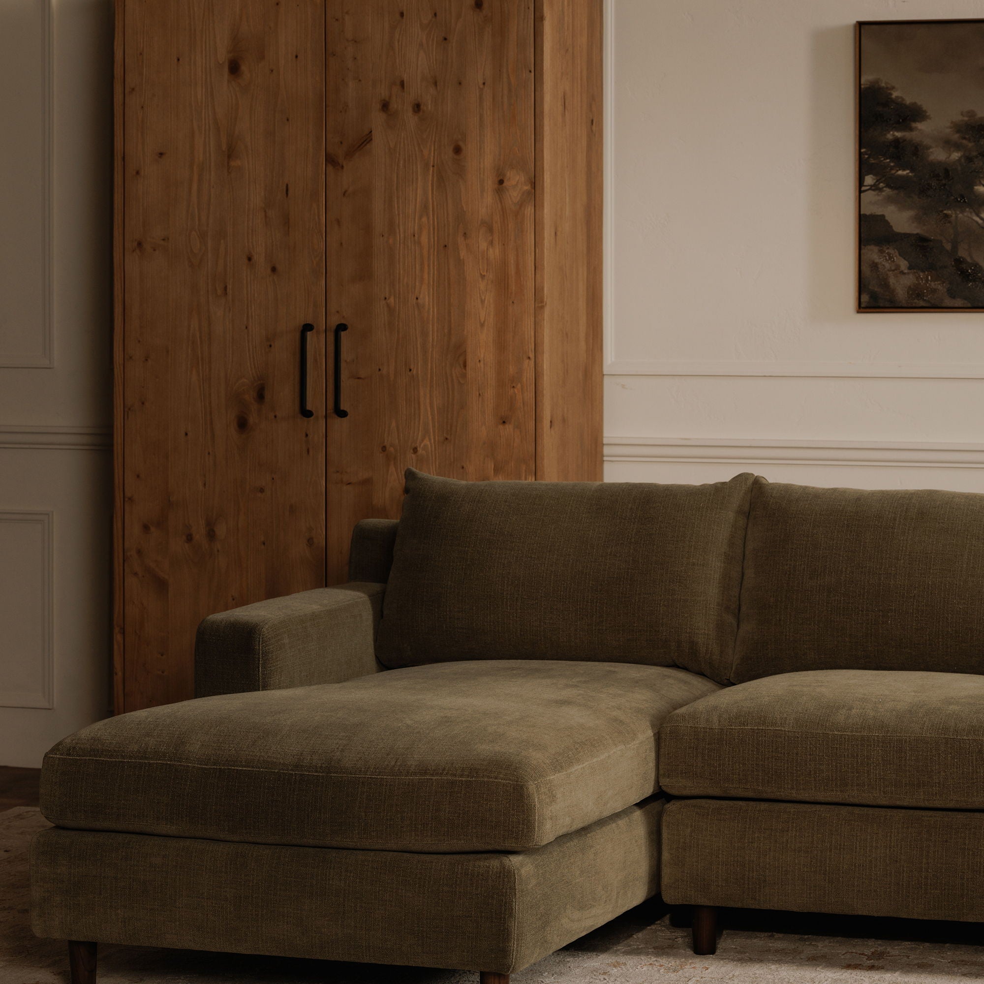 Hutton - Left Sectional - Olive