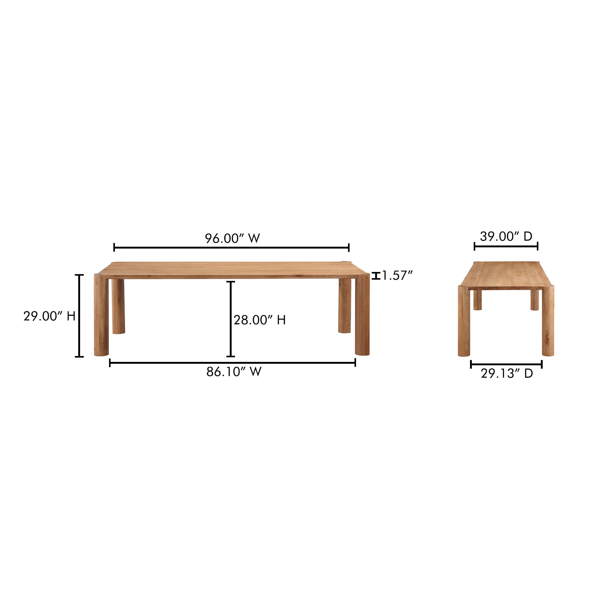 Post - Large Dining Table - Natural
