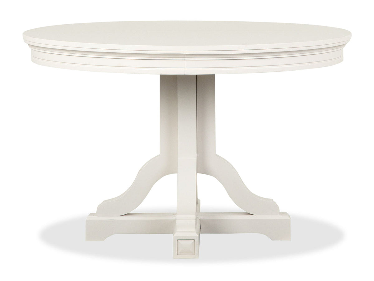 Willowbrook - Extendable 48" Round Dining Table - Egg Shell White