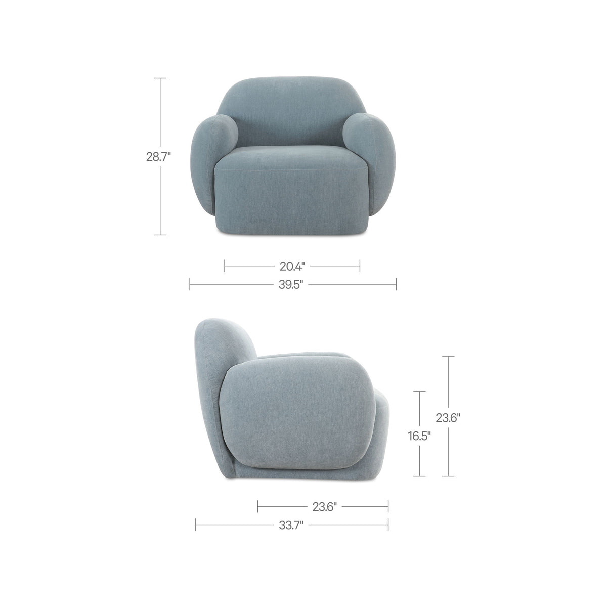 Hazel - Lounge Chair - Light Blue