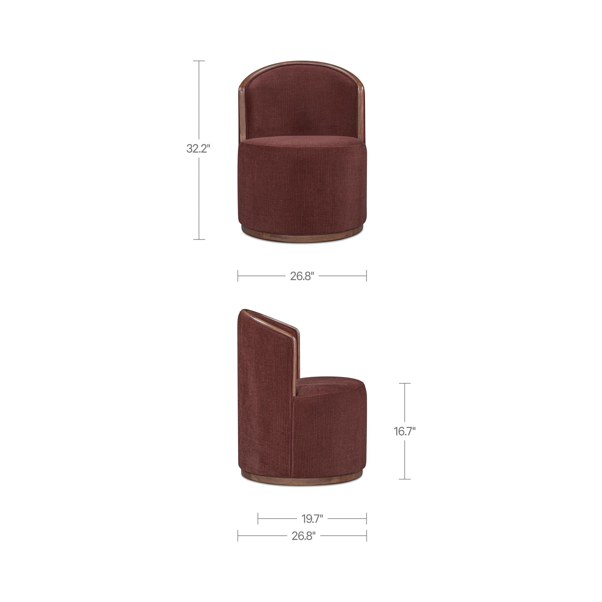 Rossi - Swivel Dining Chair - Berry / Purple