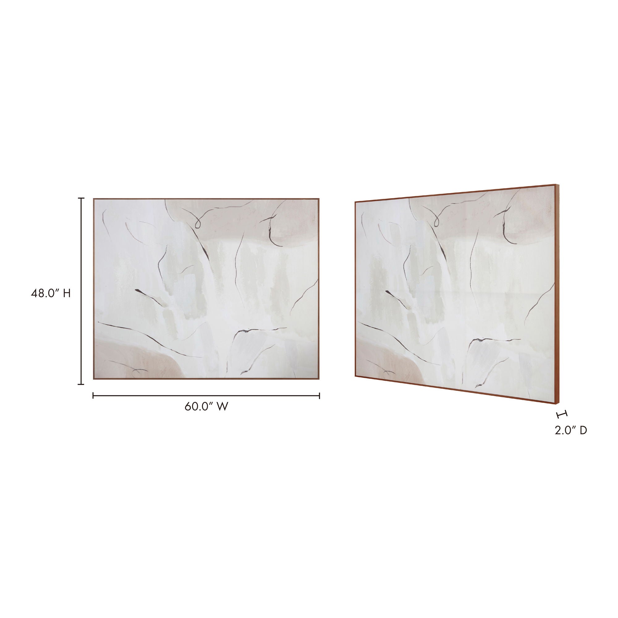 Impression - Framed Painting Terra Palette - White