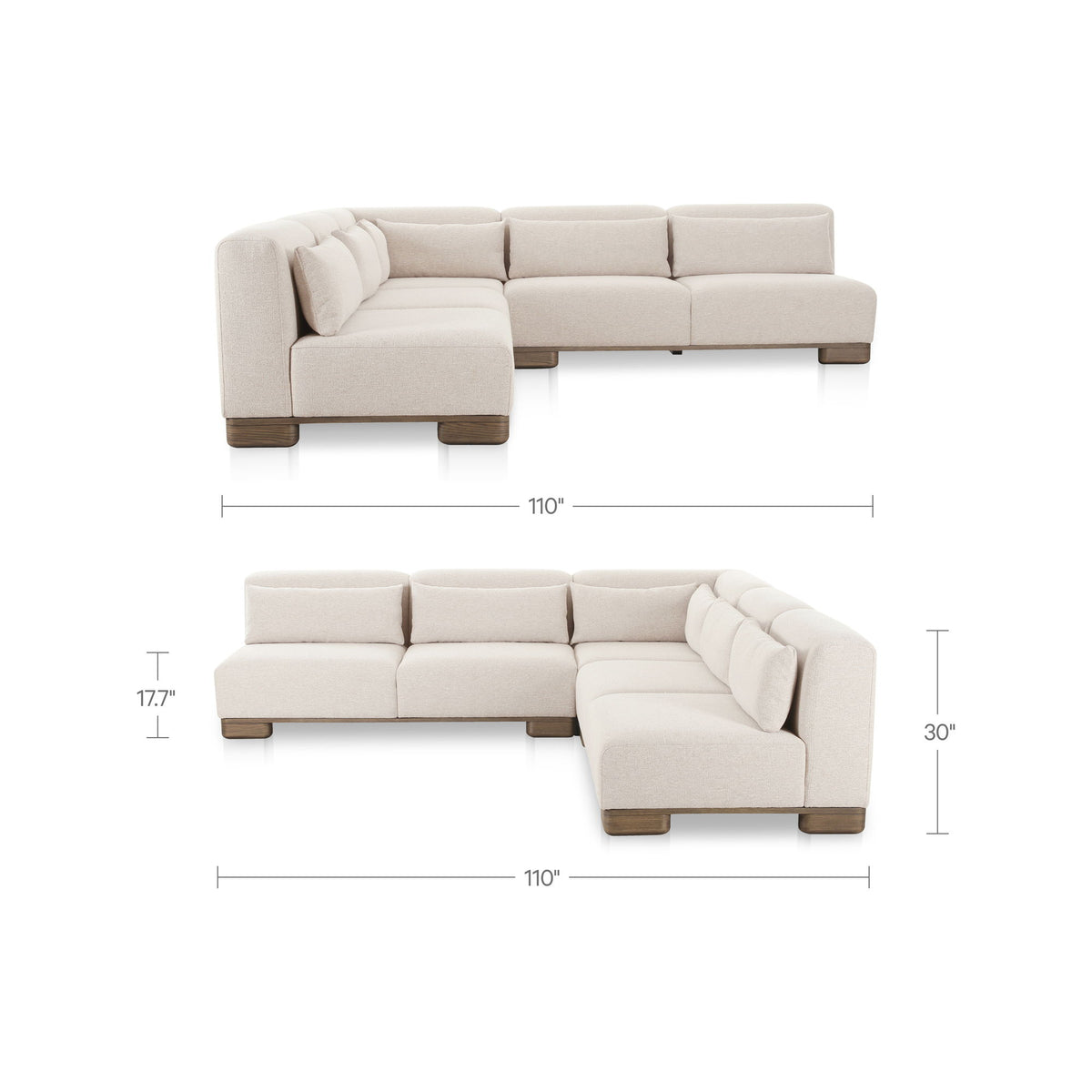 June - Corner Modular Sectional - Oatmeal