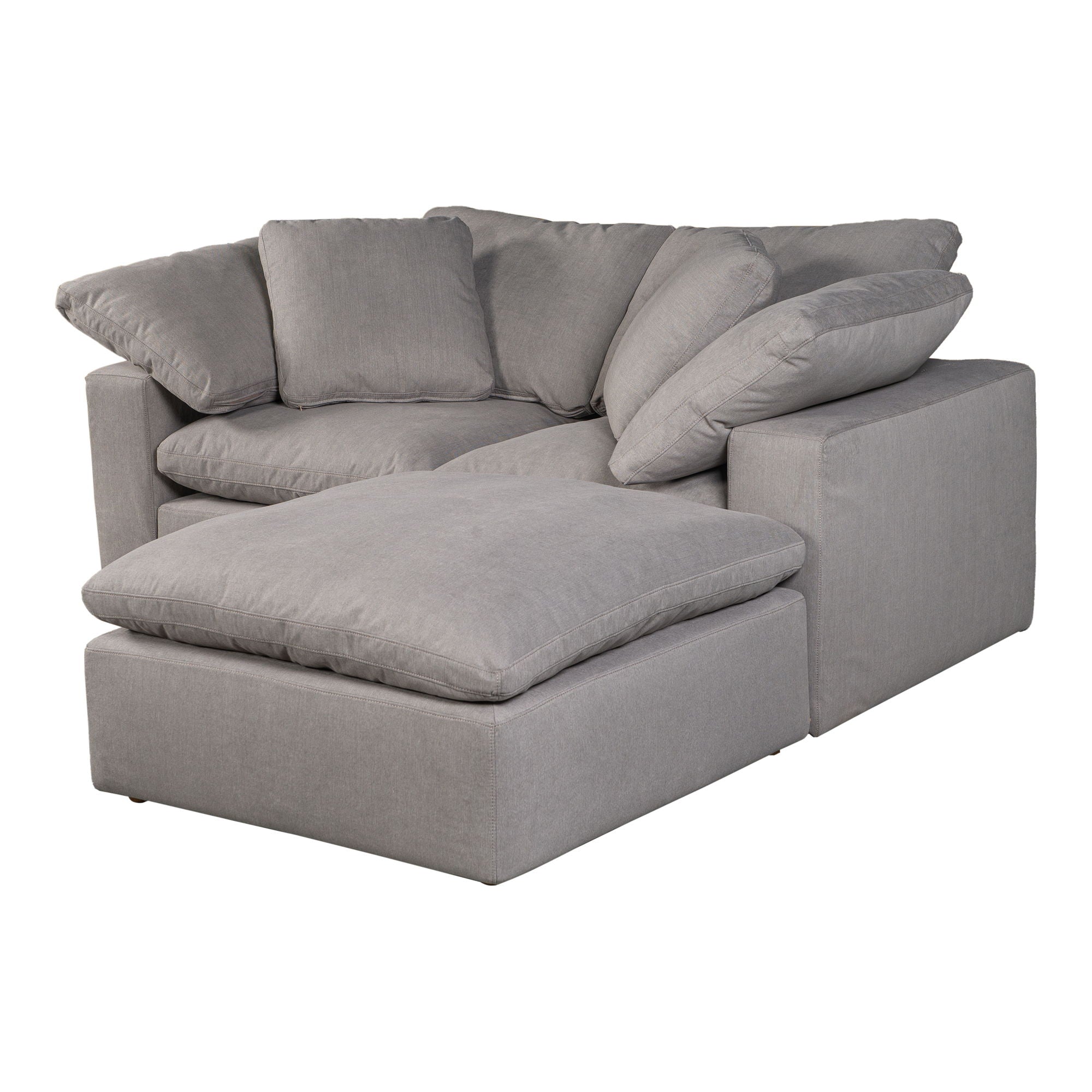 Terra - Condo Nook Modular Sectional Livesmart Fabric - Light Gray