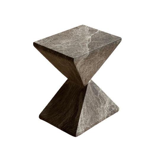 Adler - Outdoor Concrete Accent Table - Brown/Ivory