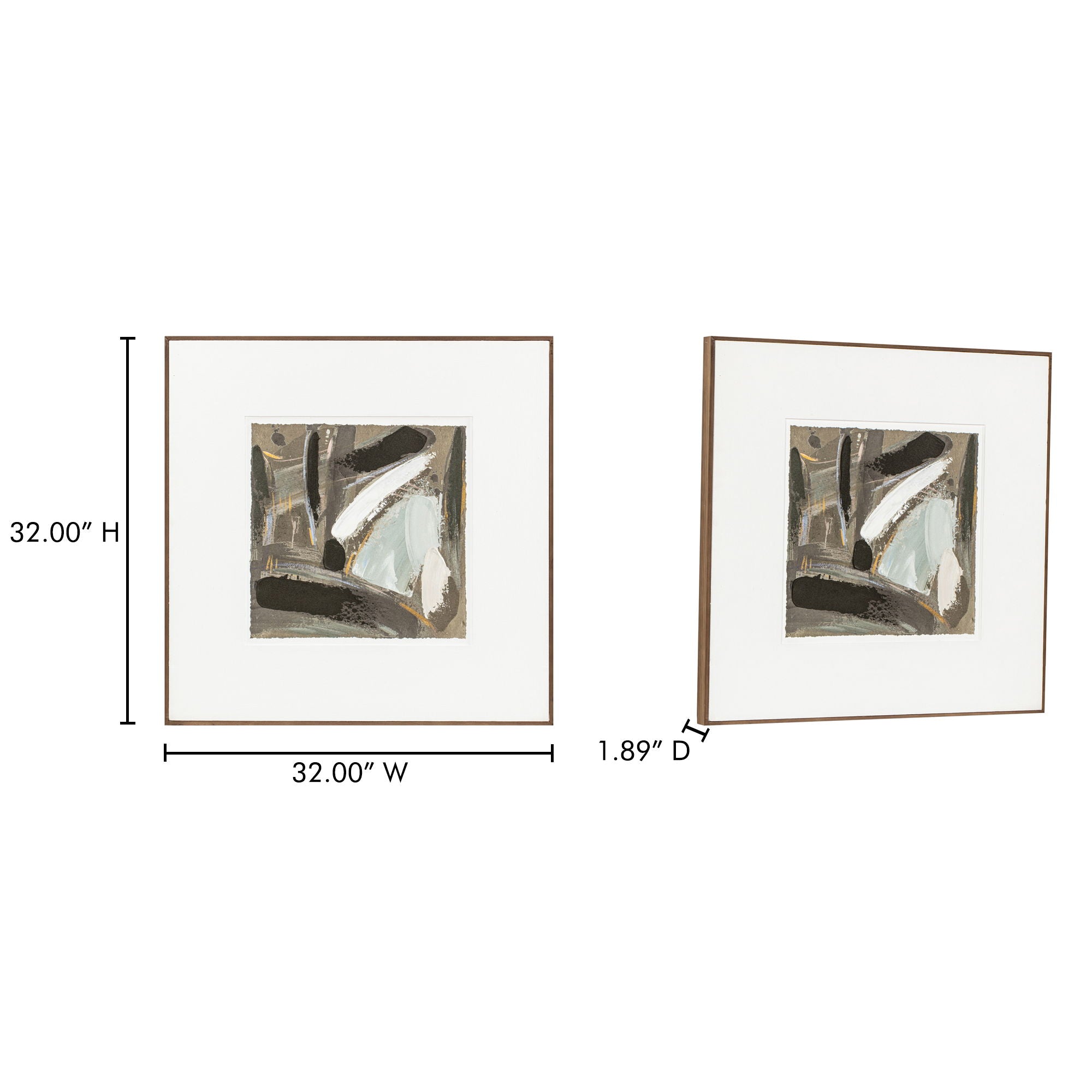 Sonnet - Framed Painting - Gray