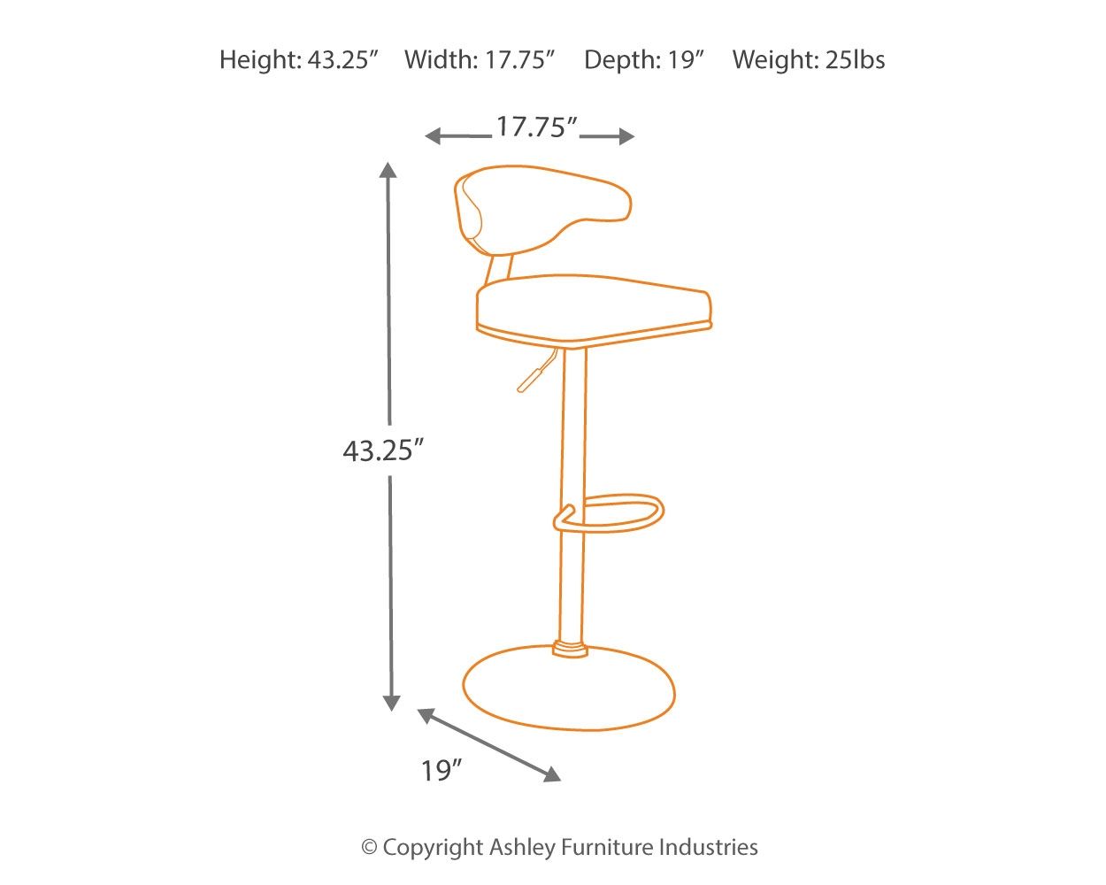 Bellatier - Brown / Black - Tall Uph Swivel Barstool