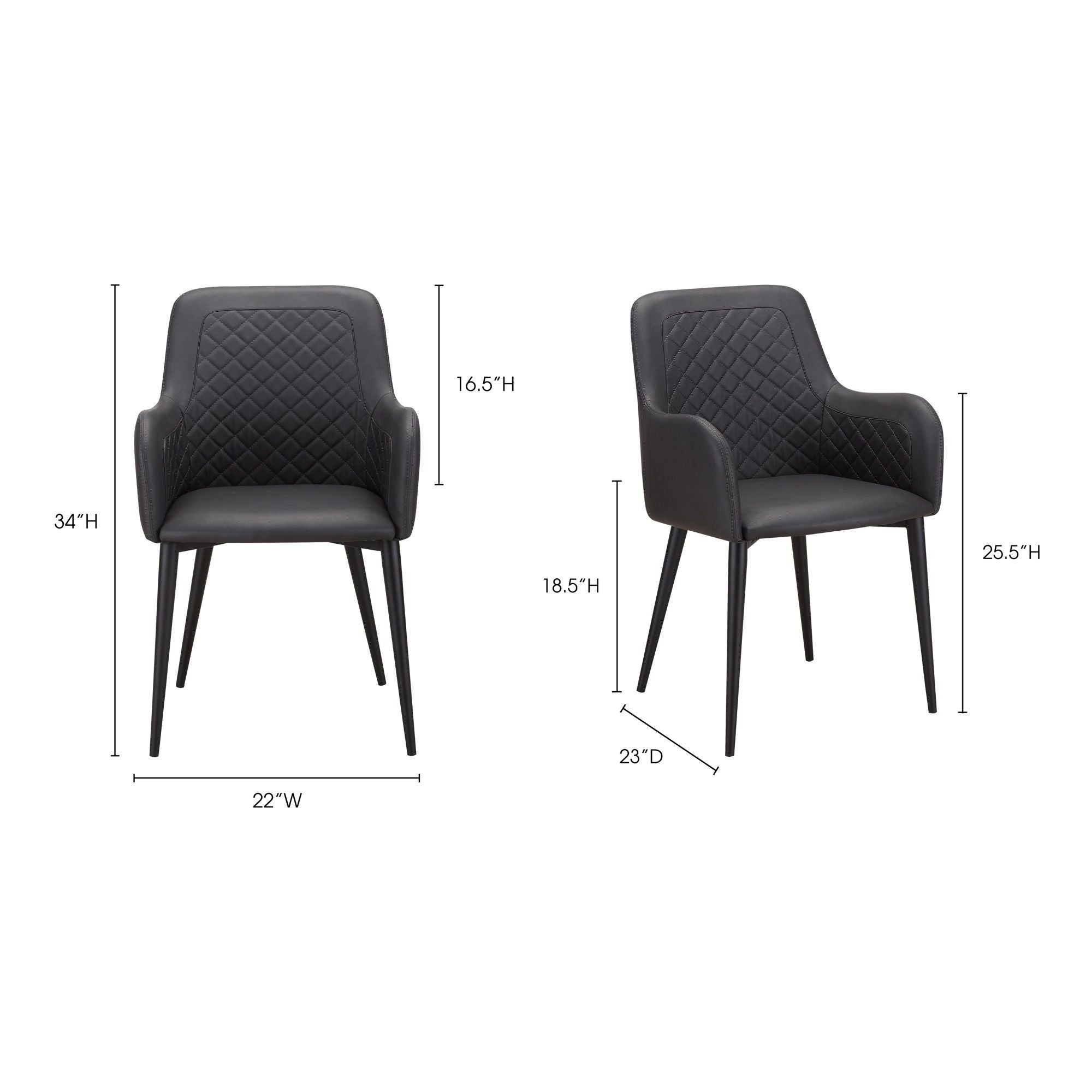 Cantata - Vegan Leather Dining Chair (Set of 2) - Slate