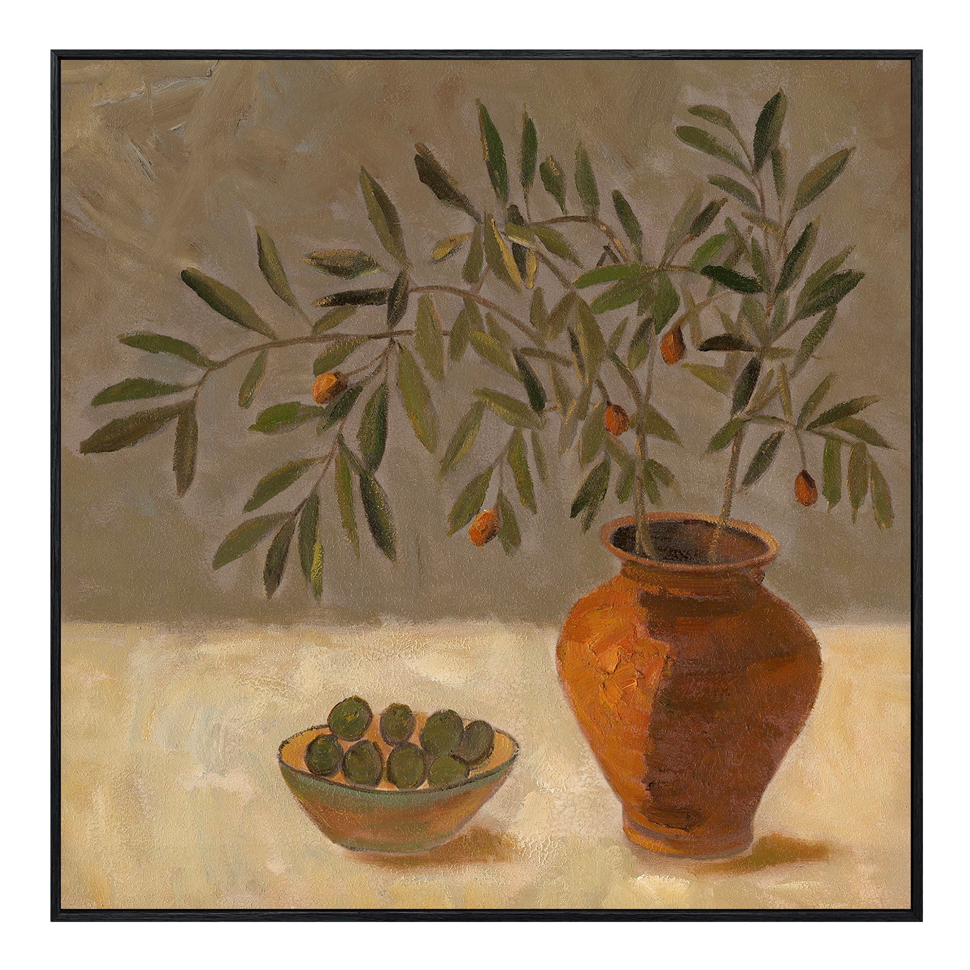 Olea - Framed Painting - Dark Green