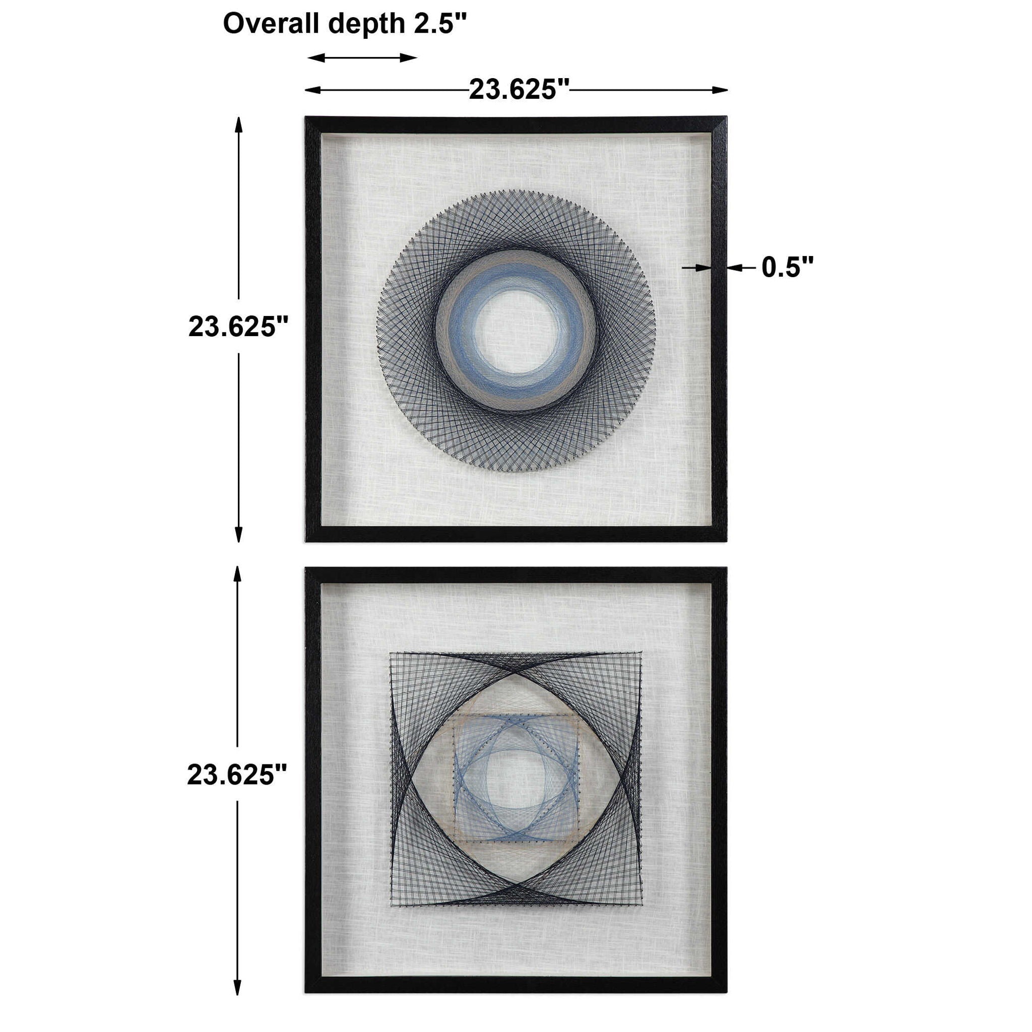 String Duet - Geometric Art (Set of 2) - Black