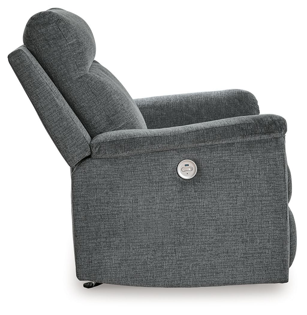 Barnsana - Gravel - Power Rocker Recliner - Fabric