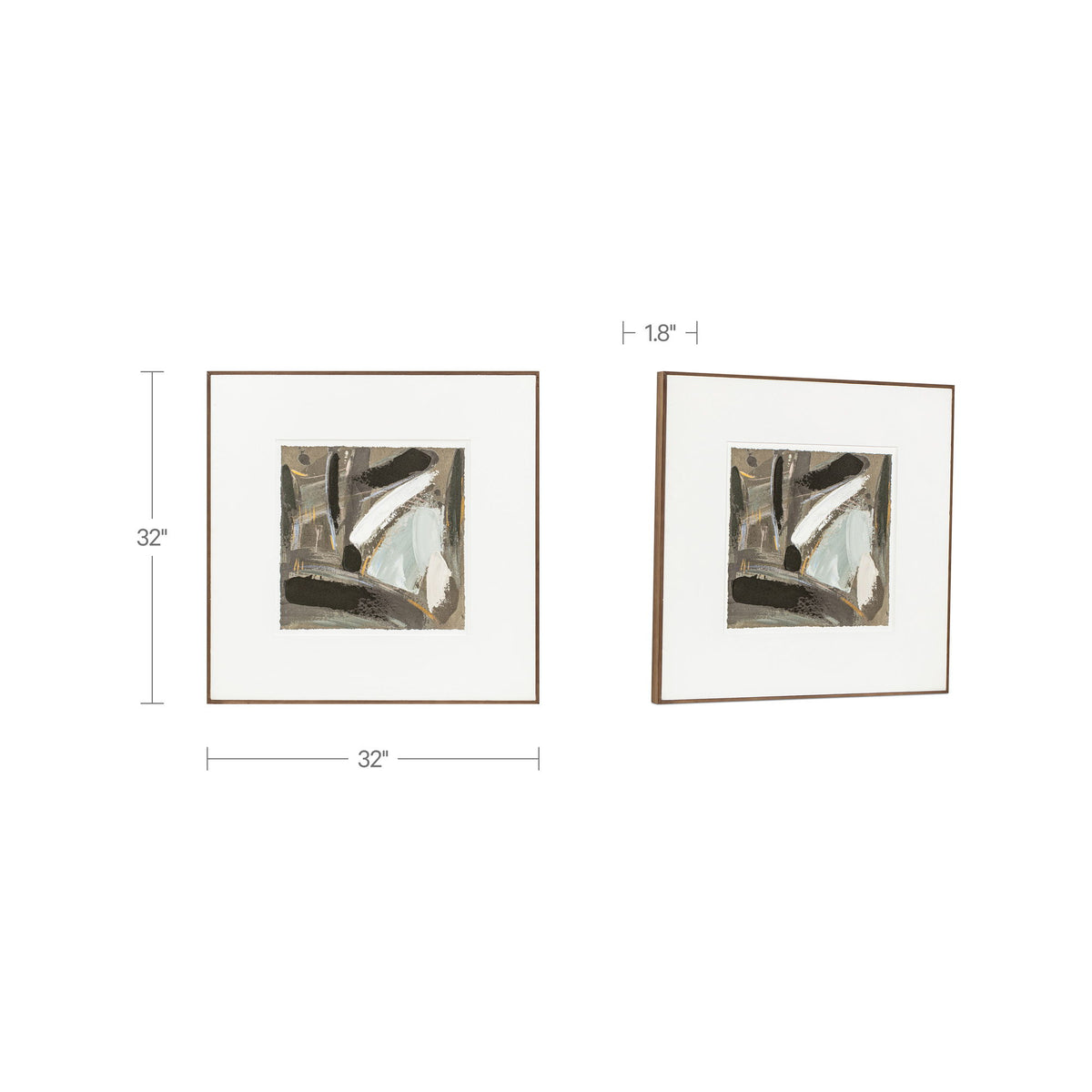 Sonnet - Framed Painting - Gray
