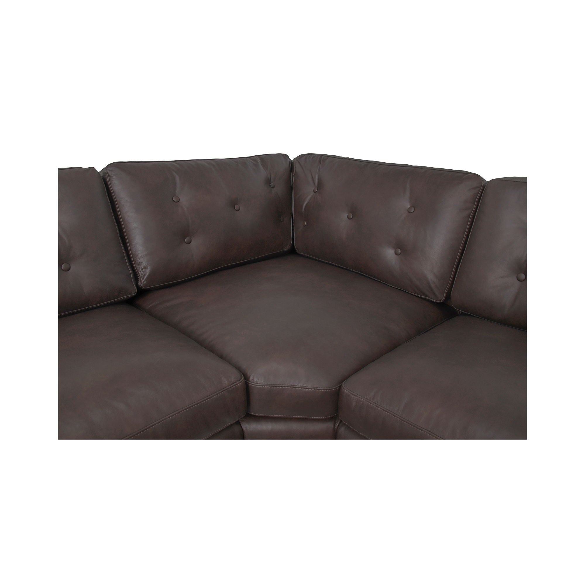 Thurlow - U Shaped Modular Armless Sectional  -  Espresso Brown