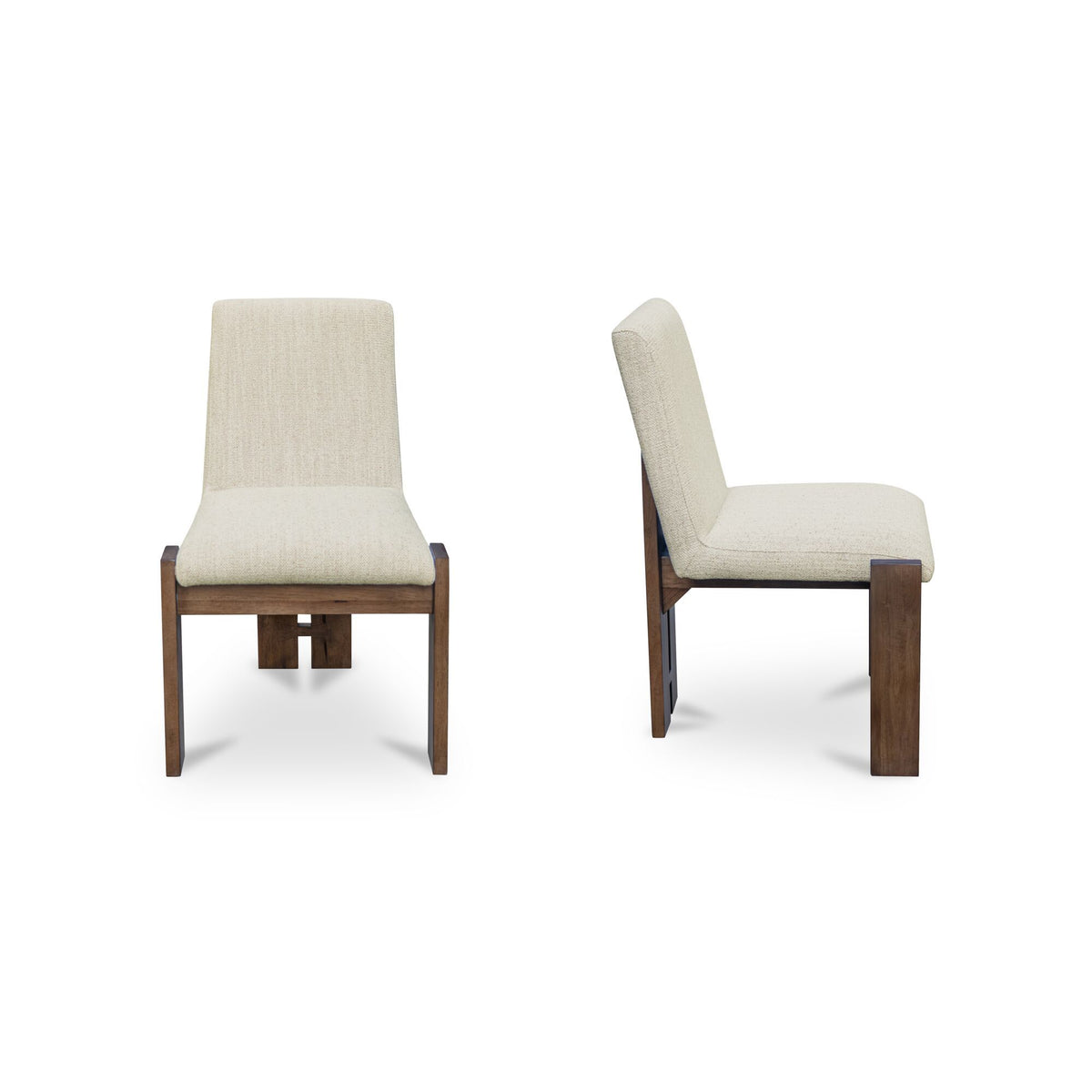 Mia - Dining Chair (Set of 2) - Beige / Dark Brown
