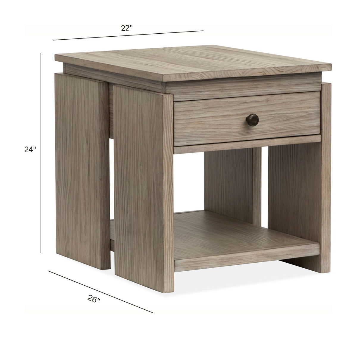 Conrad - Rectangular End Table - Stone Harbor Gray