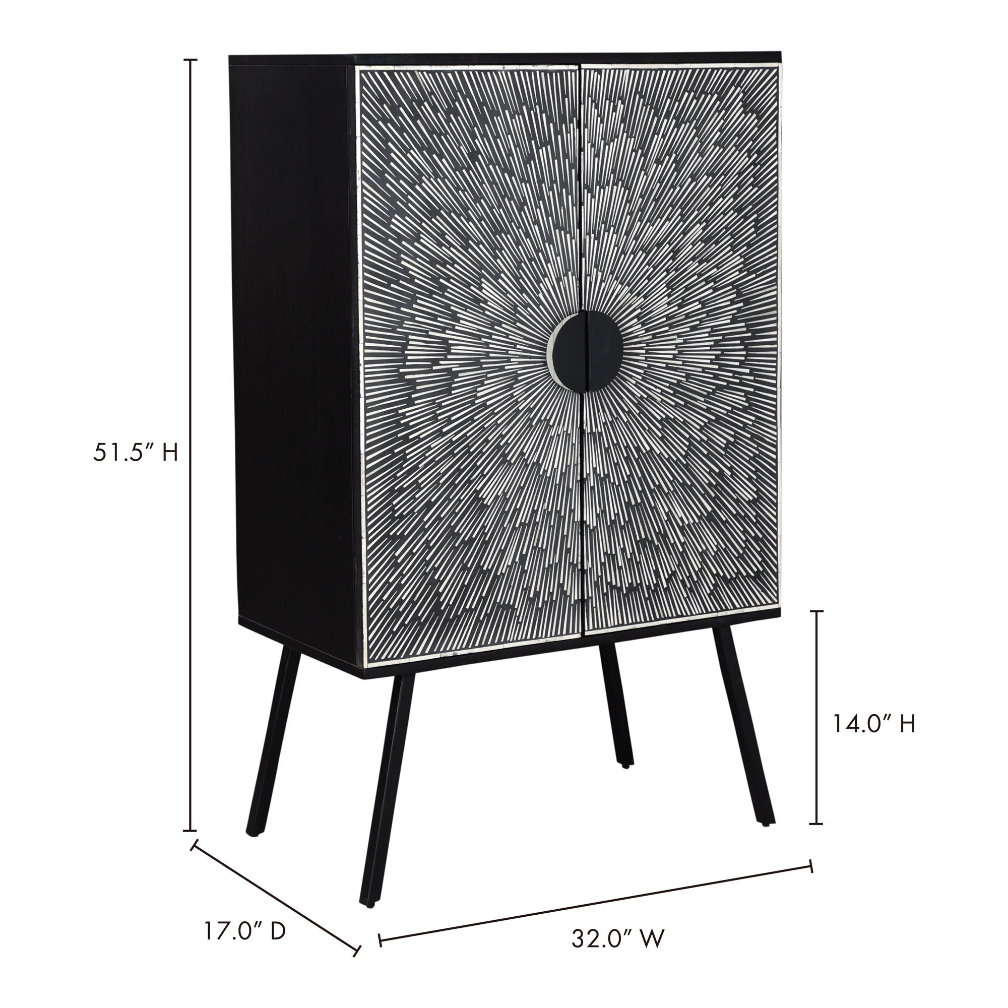 Sunburst - Wine Cabinet - Charcoal