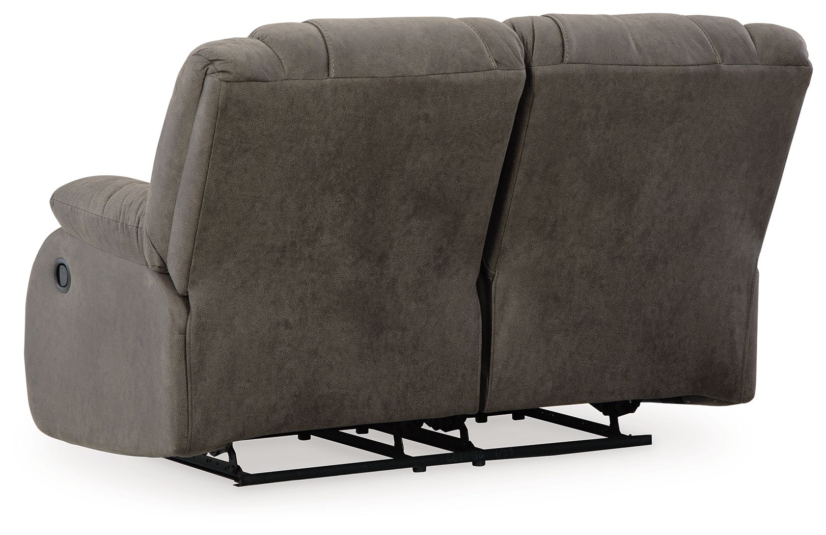 First Base - Gunmetal - Reclining Loveseat - Faux Leather