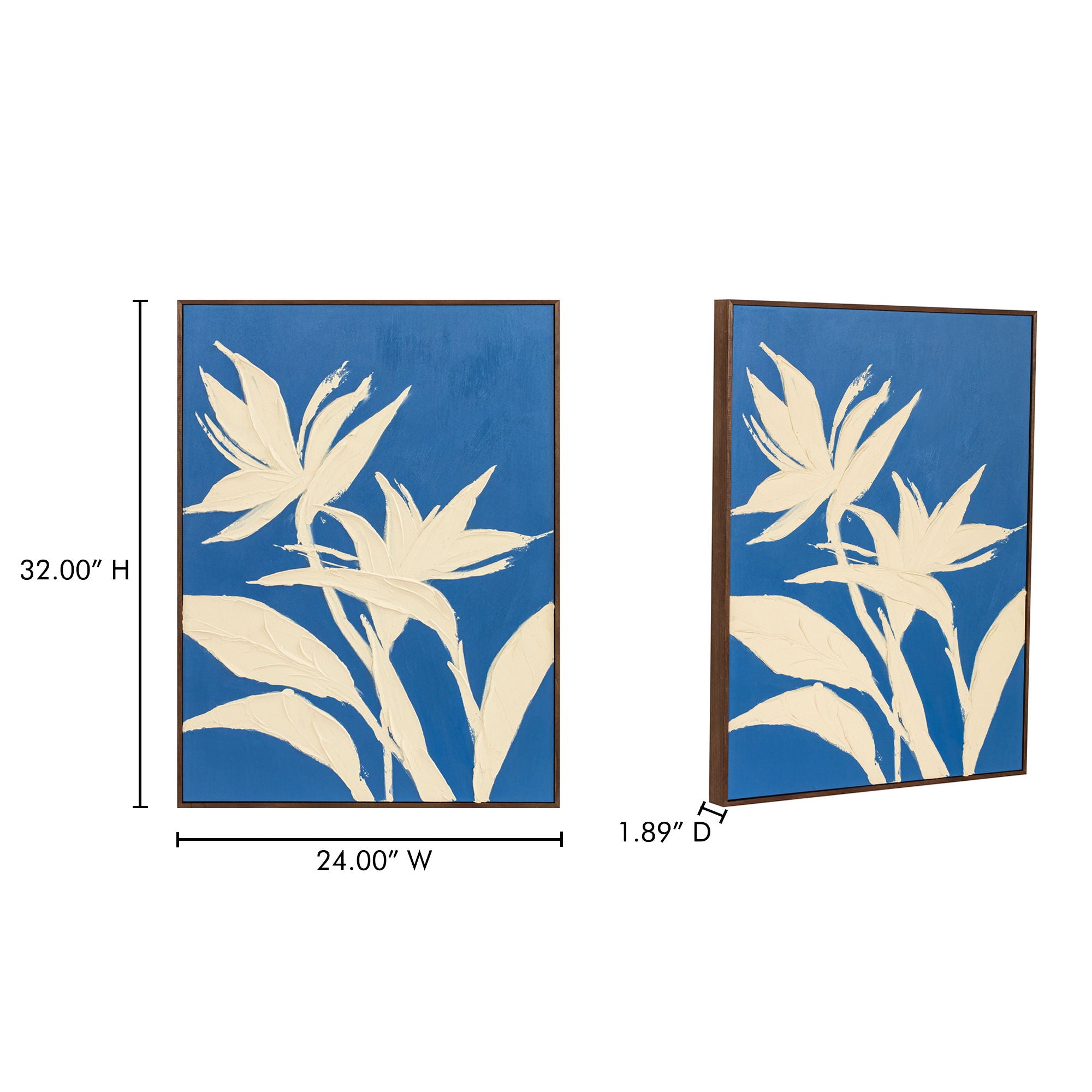 Paradis - Framed Painting - Blue