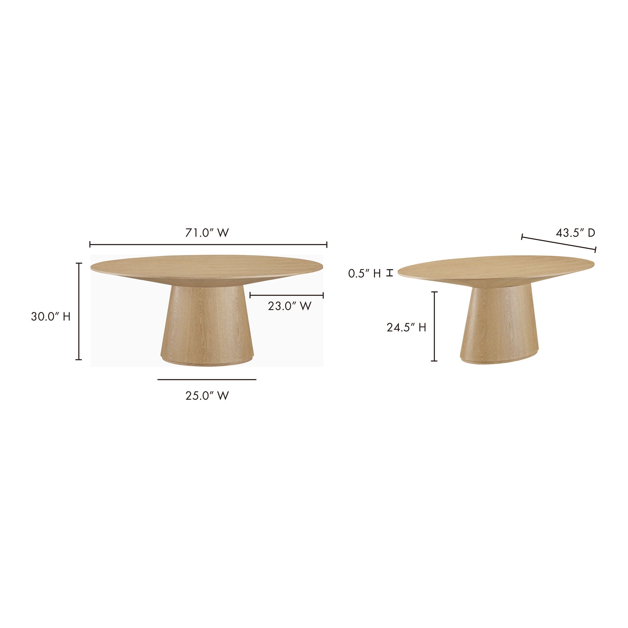 Otago - Oval Dining Table - Natural