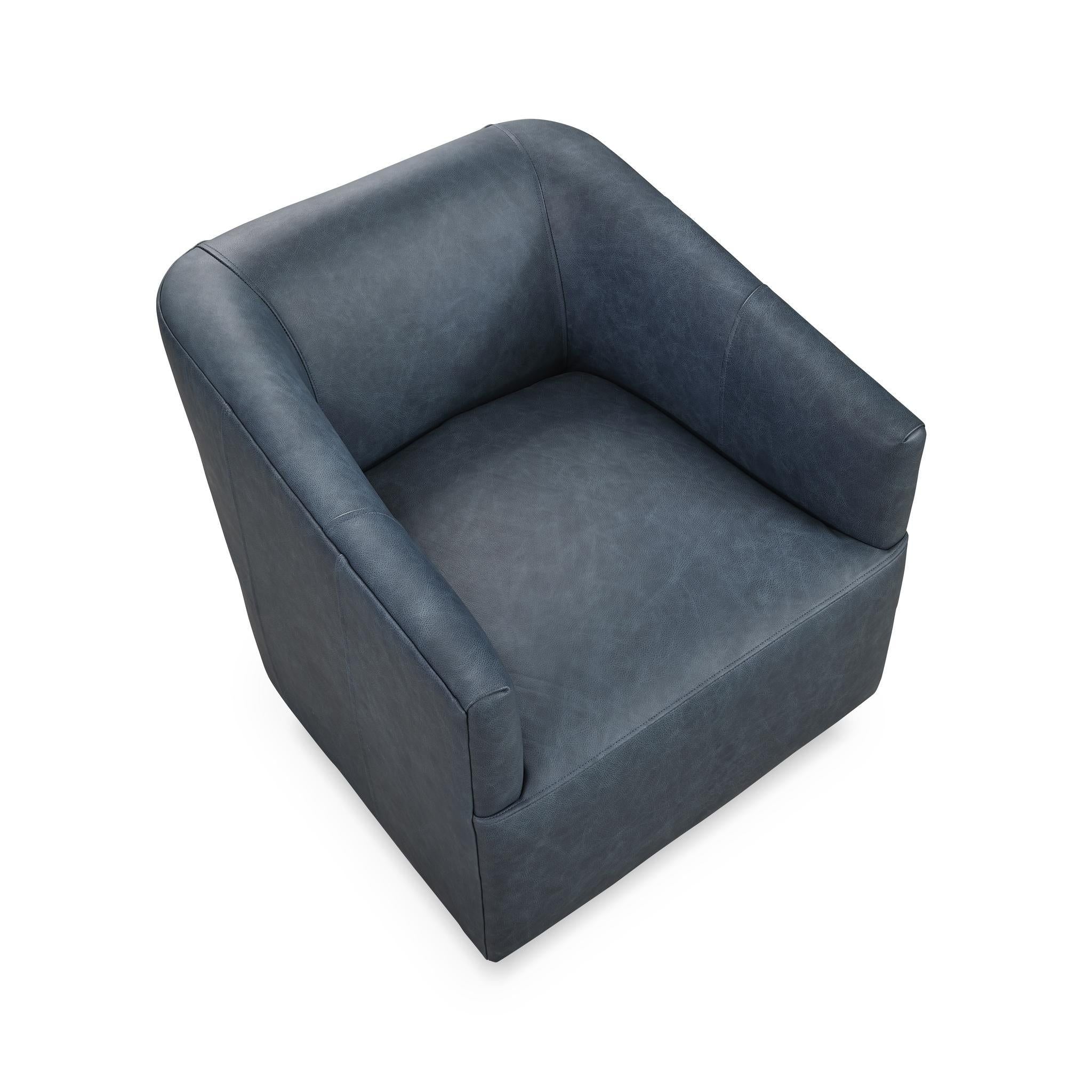 Vernon - Top Grain Leather Swivel Chair El Paso